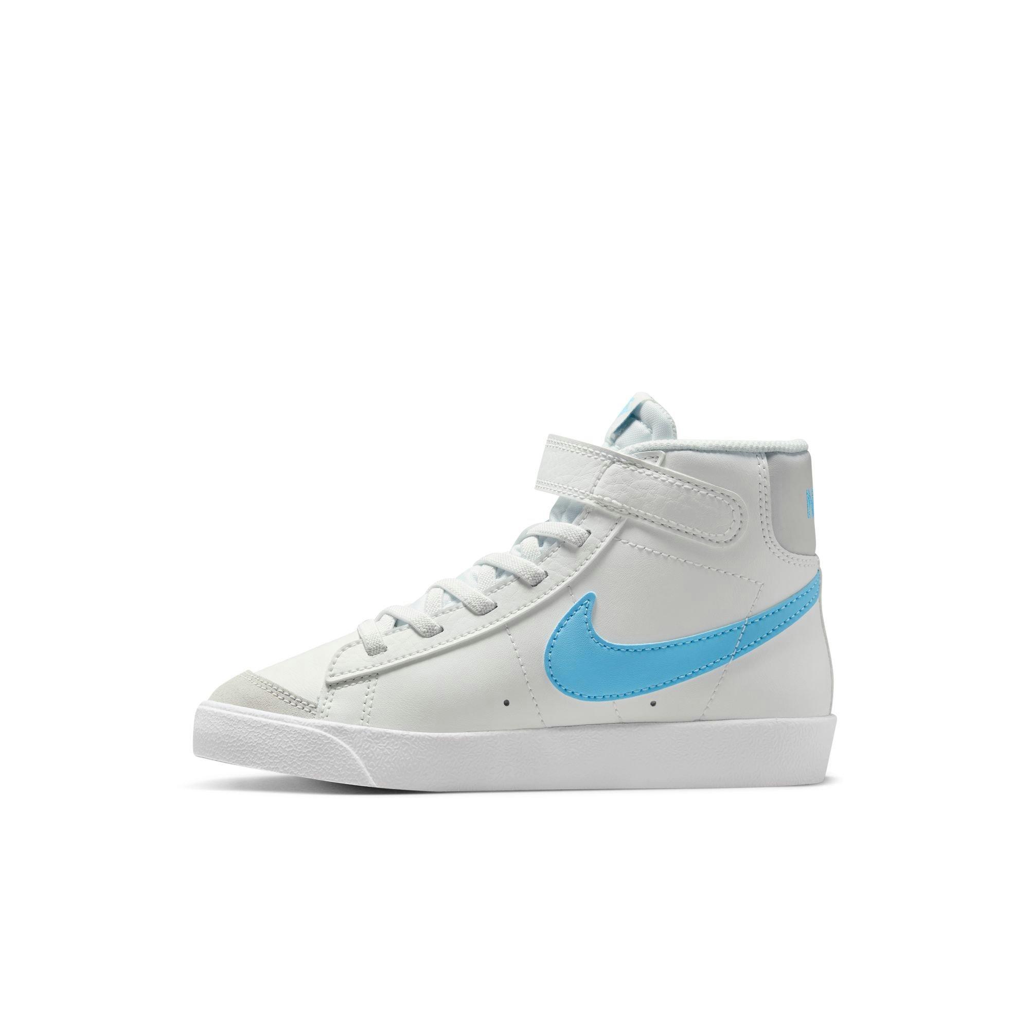 Nike Blazer Mid '77 "Summit White/Aquarius Blue/Photon Dust" Preschool Boys' Shoe - WHITE/LT BLUE Thumbnail View 4