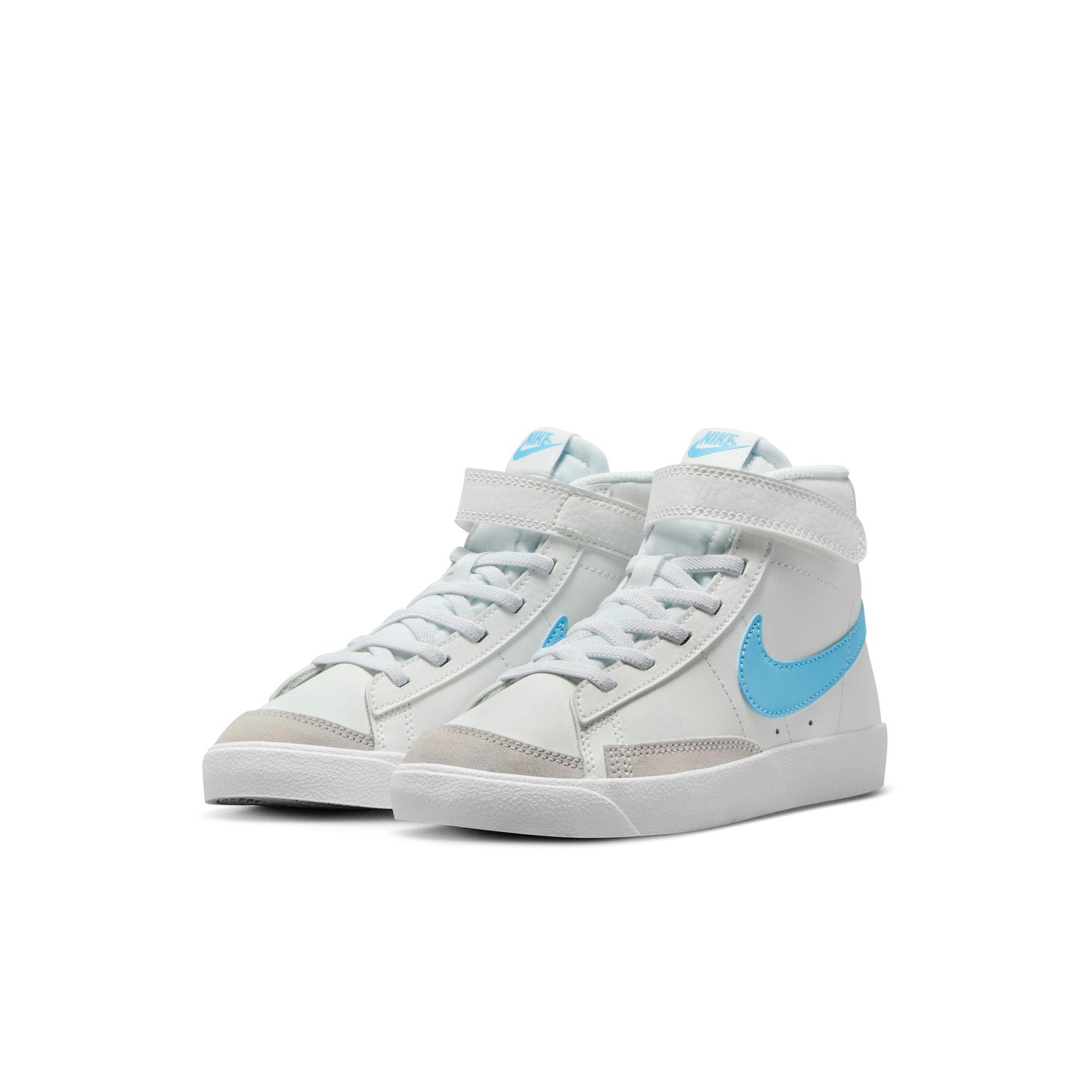 Nike Blazer Mid '77 "Summit White/Aquarius Blue/Photon Dust" Preschool Boys' Shoe - WHITE/LT BLUE Thumbnail View 5