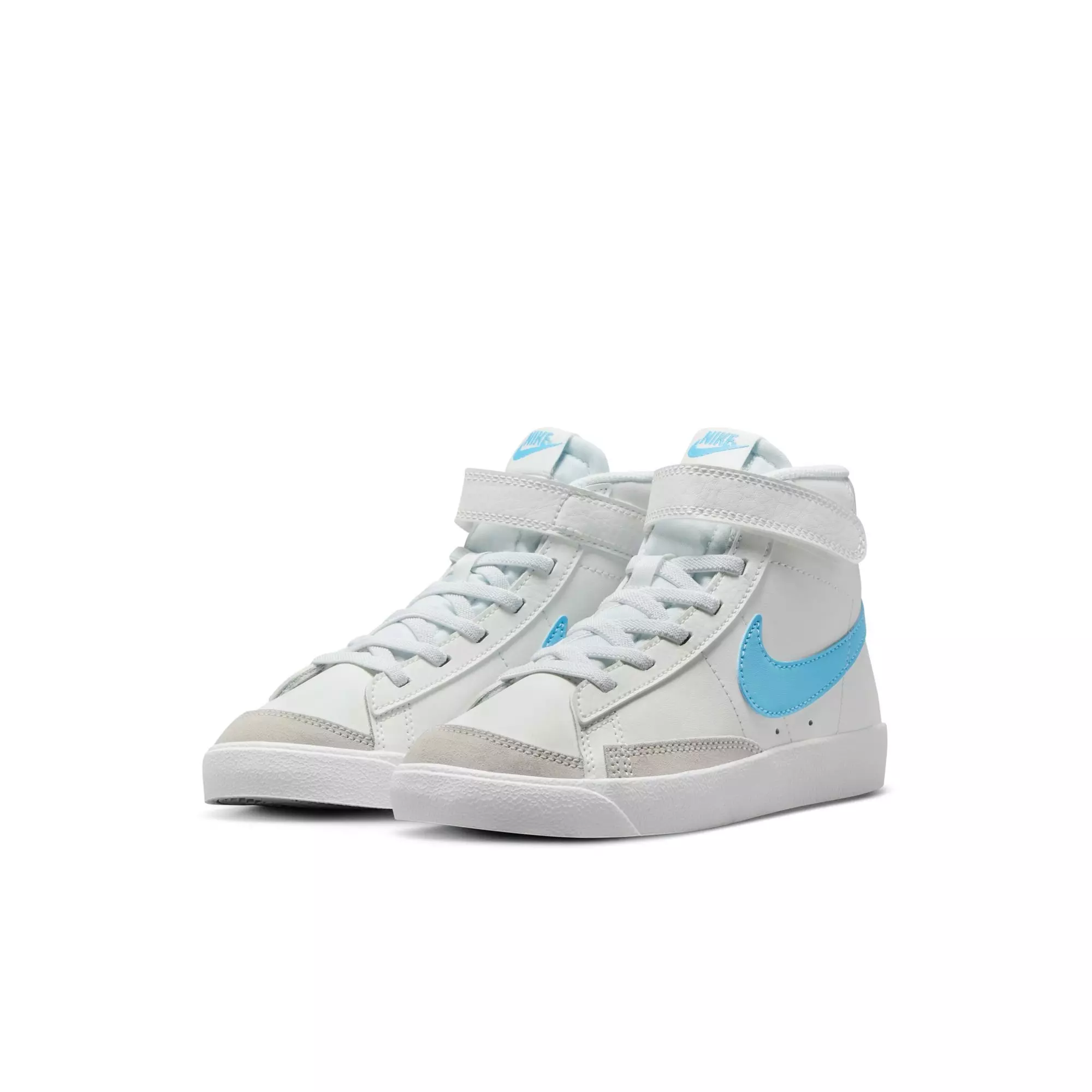 Nike Blazer Mid '77 "Summit White/Aquarius Blue/Photon Dust" Preschool Boys' Shoe - WHITE/LT BLUE