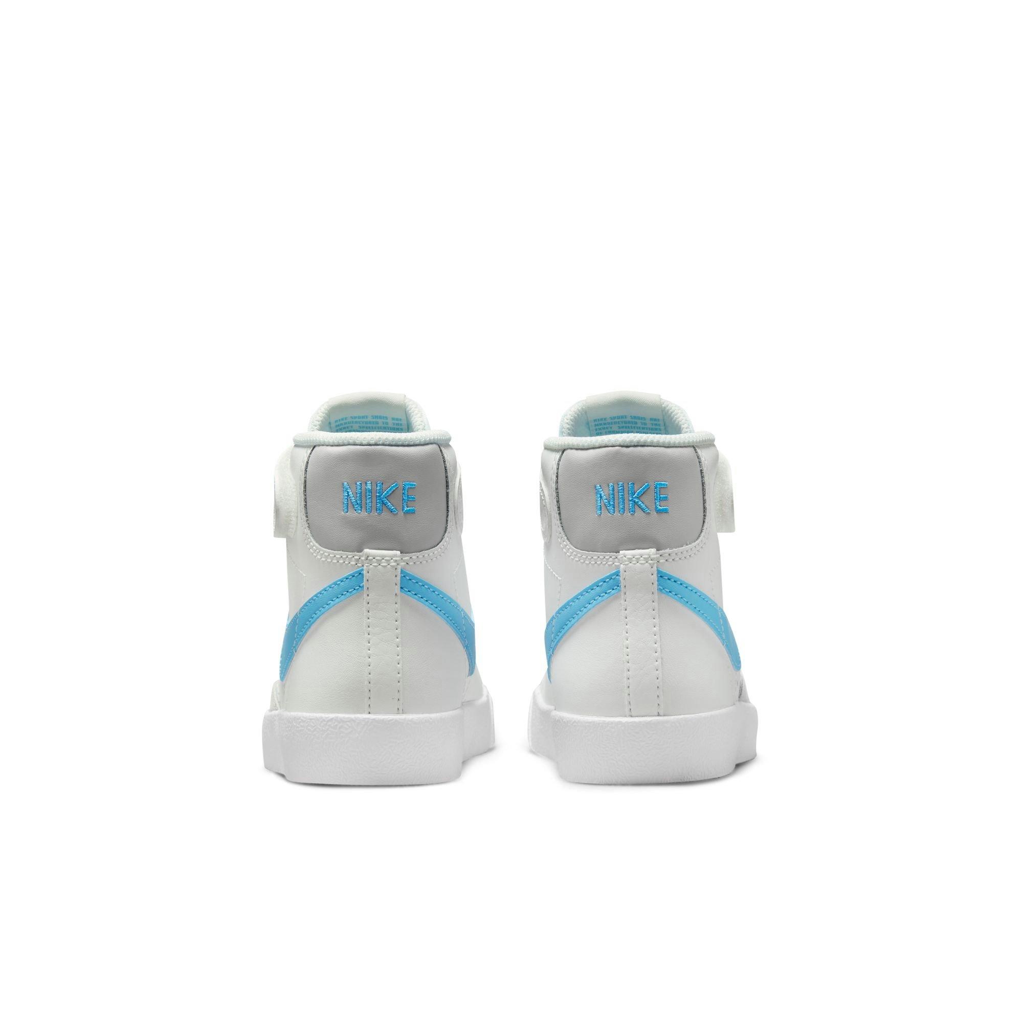 Nike Blazer Mid '77 "Summit White/Aquarius Blue/Photon Dust" Preschool Boys' Shoe - WHITE/LT BLUE Thumbnail View 6