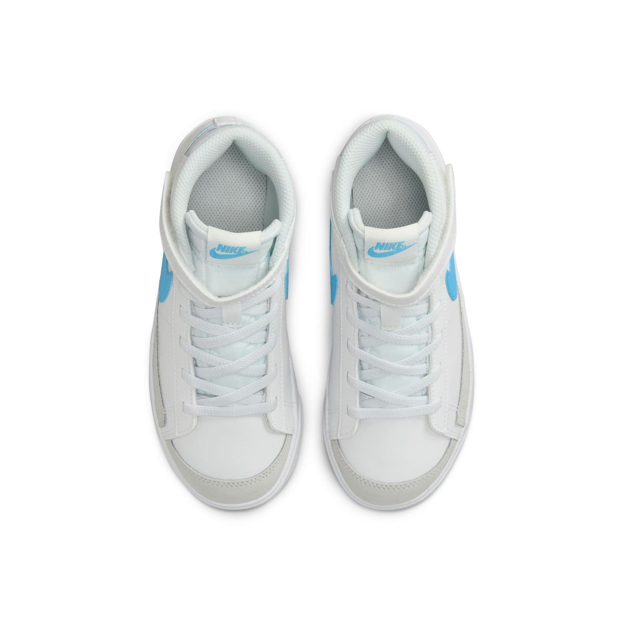 Nike Blazer Mid '77 "Summit White/Aquarius Blue/Photon Dust" Preschool Boys' Shoe - WHITE/LT BLUE Thumbnail View 7