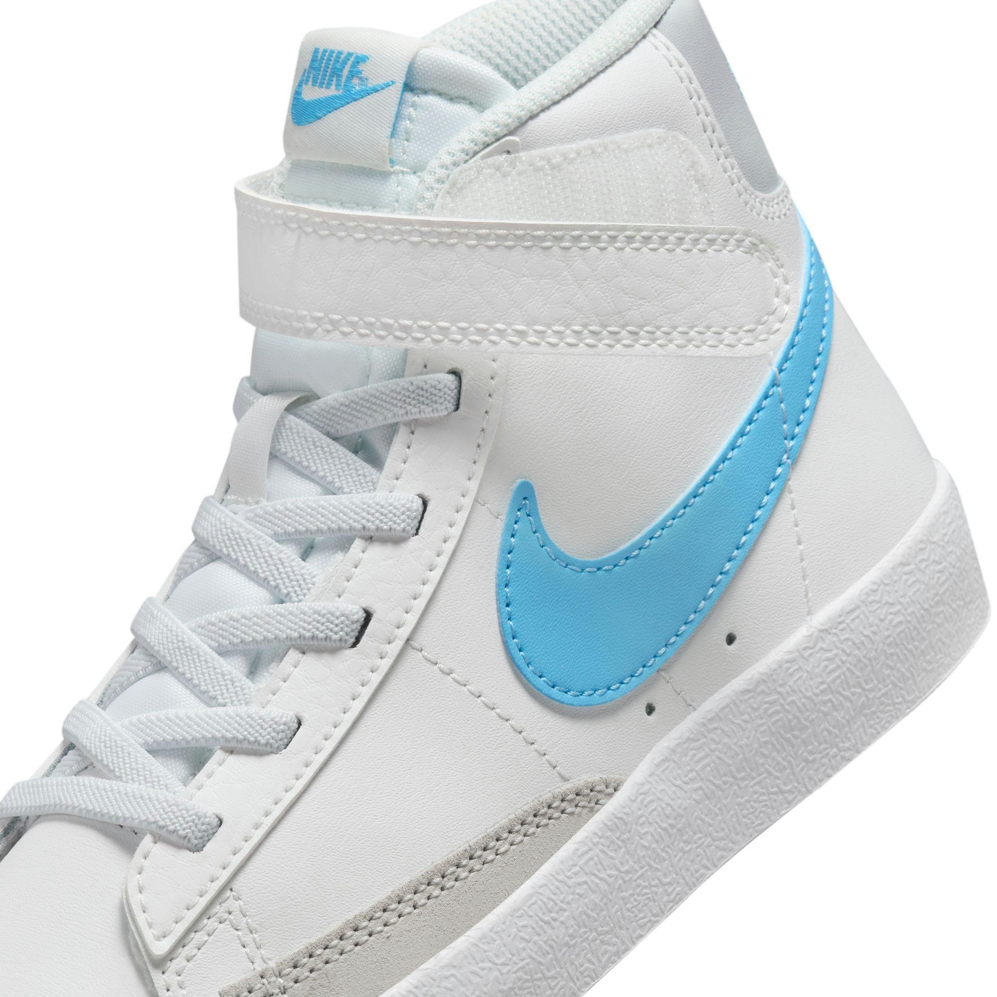 Nike Blazer Mid '77 "Summit White/Aquarius Blue/Photon Dust" Preschool Boys' Shoe - WHITE/LT BLUE Thumbnail View 9
