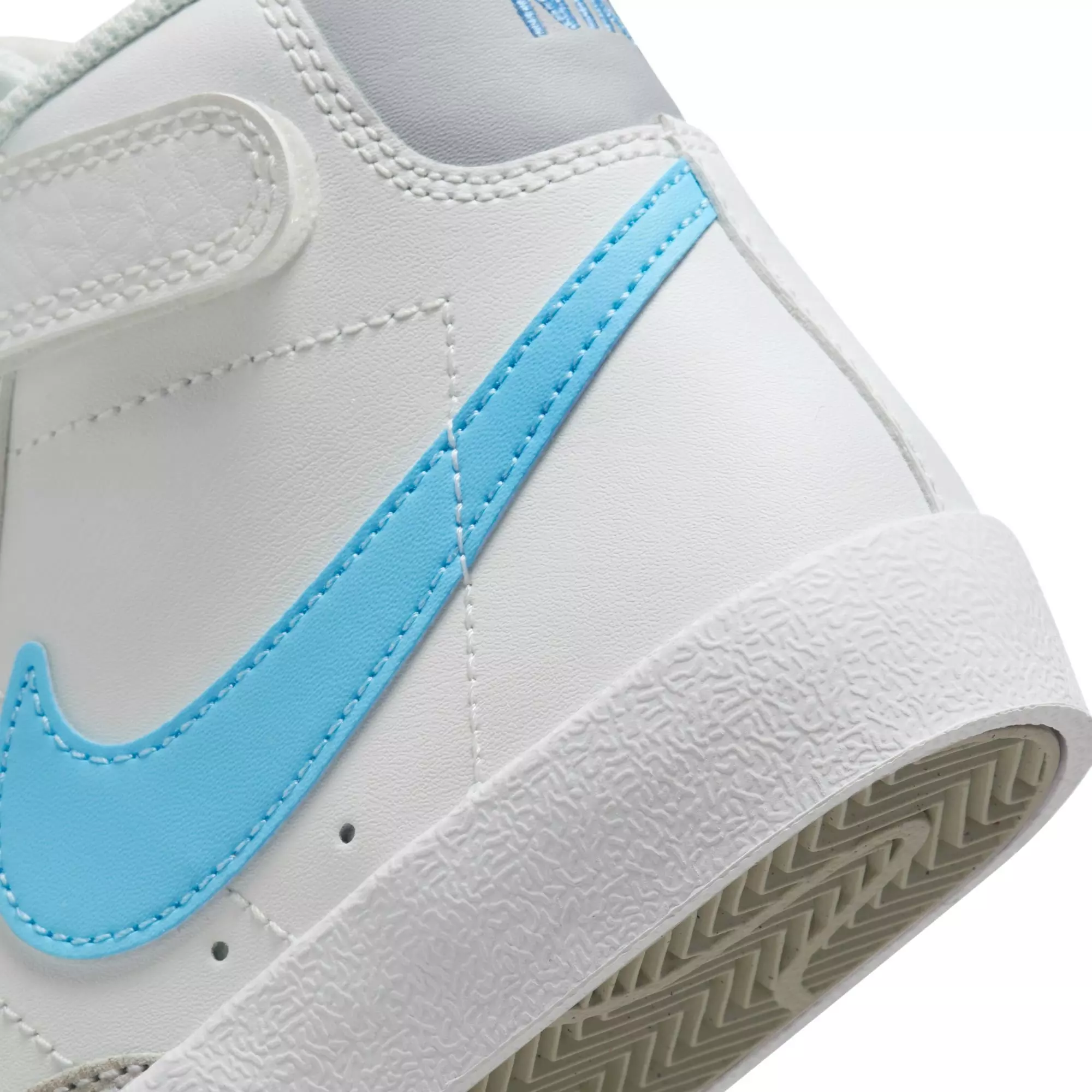 Nike Blazer Mid '77 "Summit White/Aquarius Blue/Photon Dust" Preschool Boys' Shoe - WHITE/LT BLUE