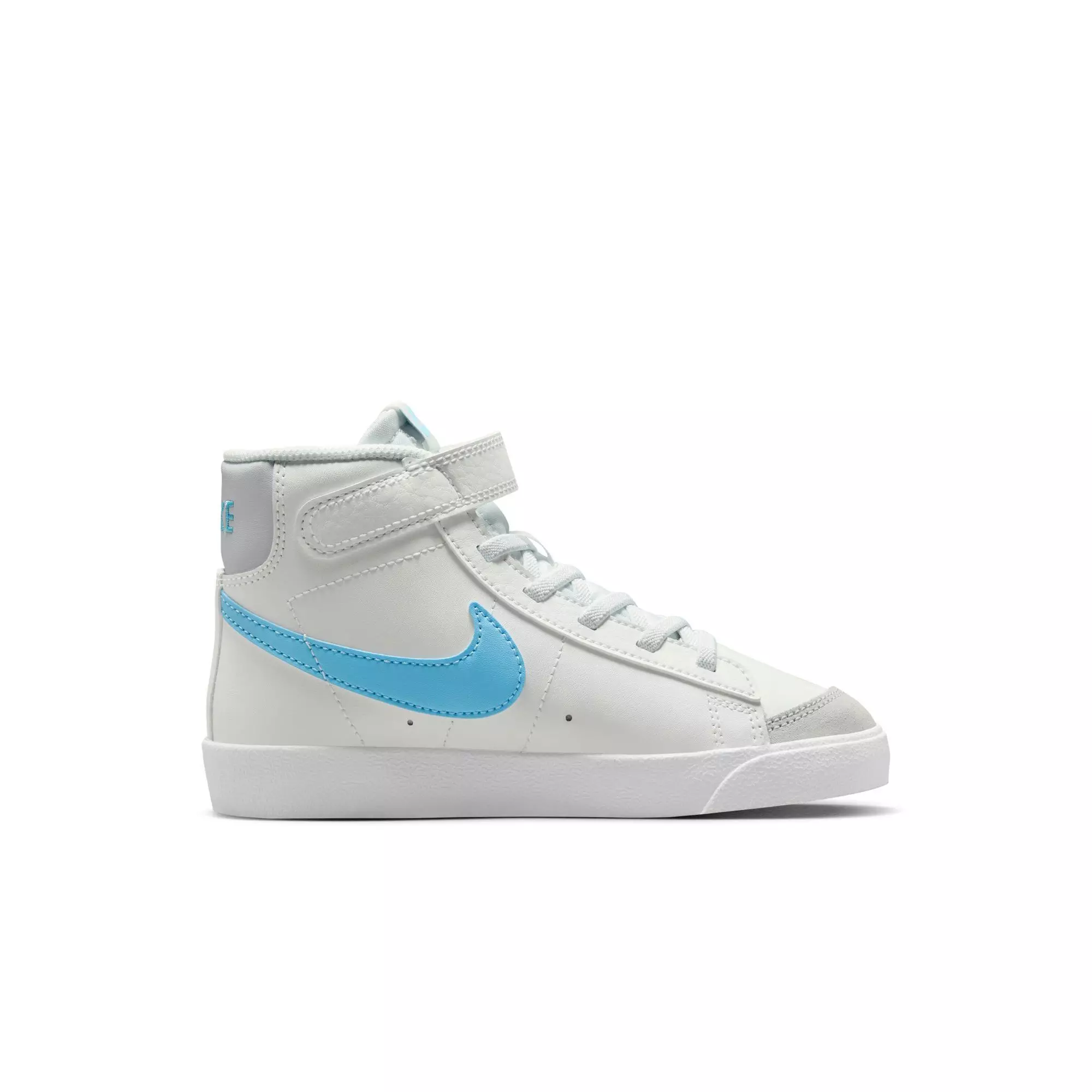 Nike Blazer Mid '77 "Summit White/Aquarius Blue/Photon Dust" Preschool Boys' Shoe - WHITE/LT BLUE