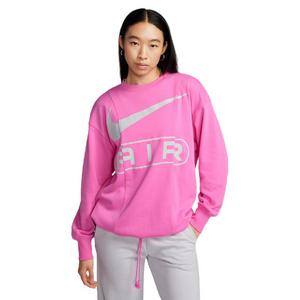 Nike Women Activewear Sweatshirt Medium Pink Full Zip Swoosh Logo Mock Neck