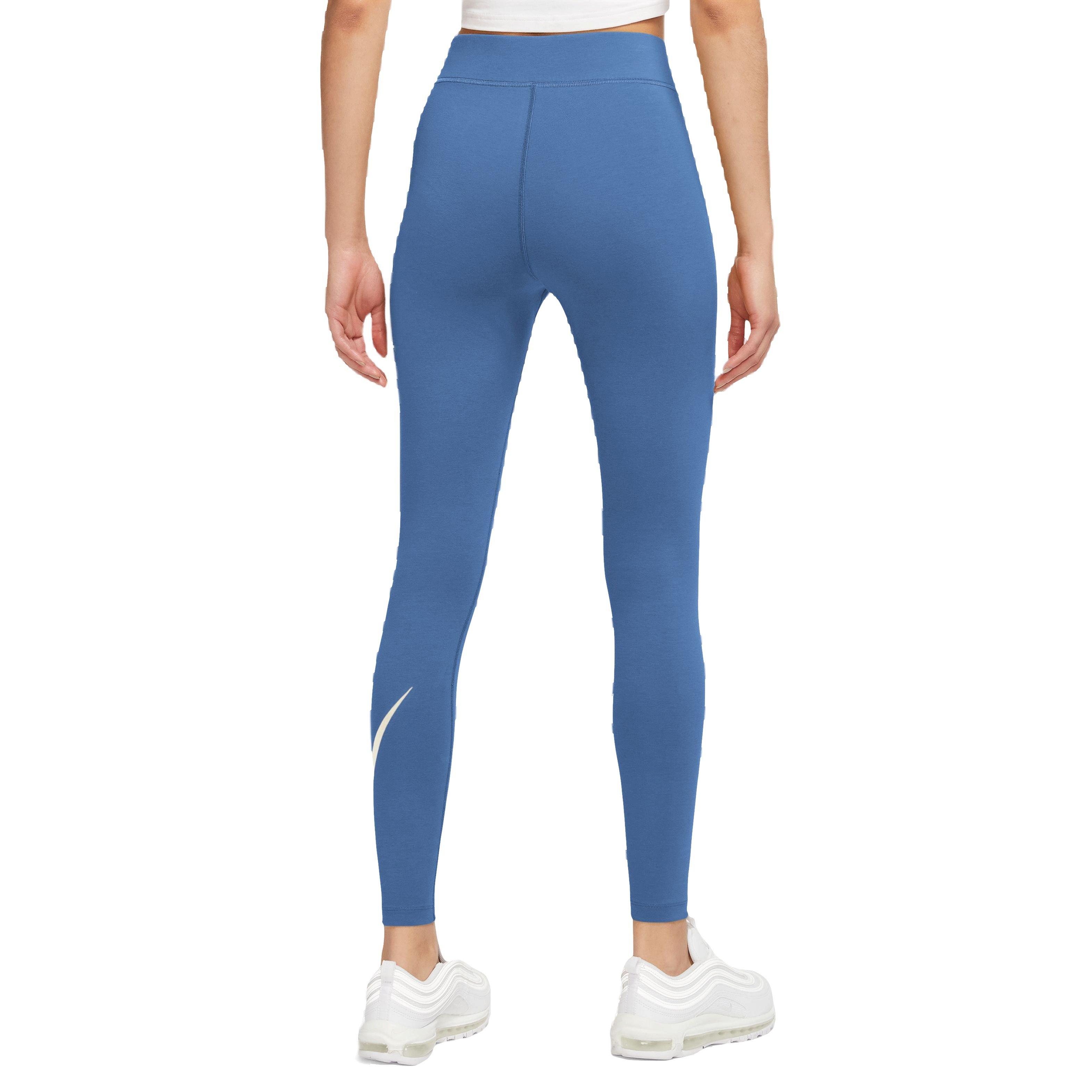 Nike Women's Sportswear Classics High-Waisted Graphic Leggings-Blue -  Hibbett