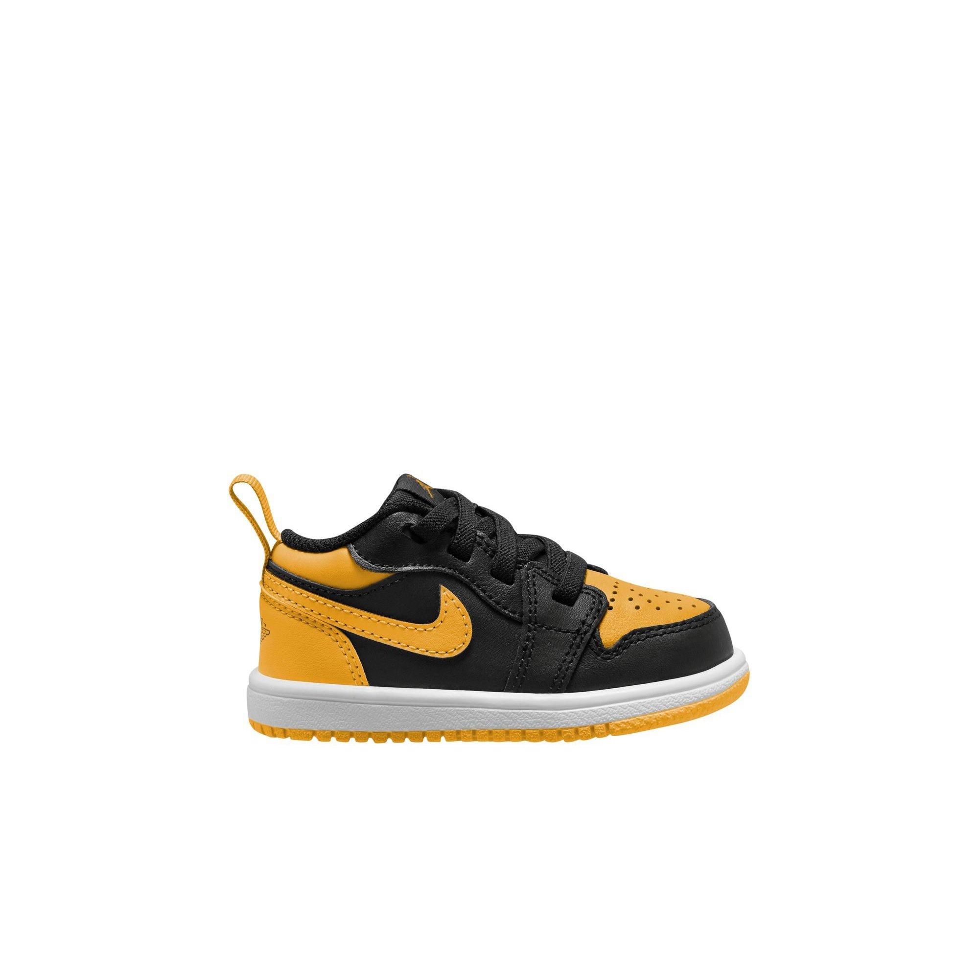 Jordan 1 Low Alt "Black/Yellow Ochre/White" Toddler Boys\' Shoe View 1