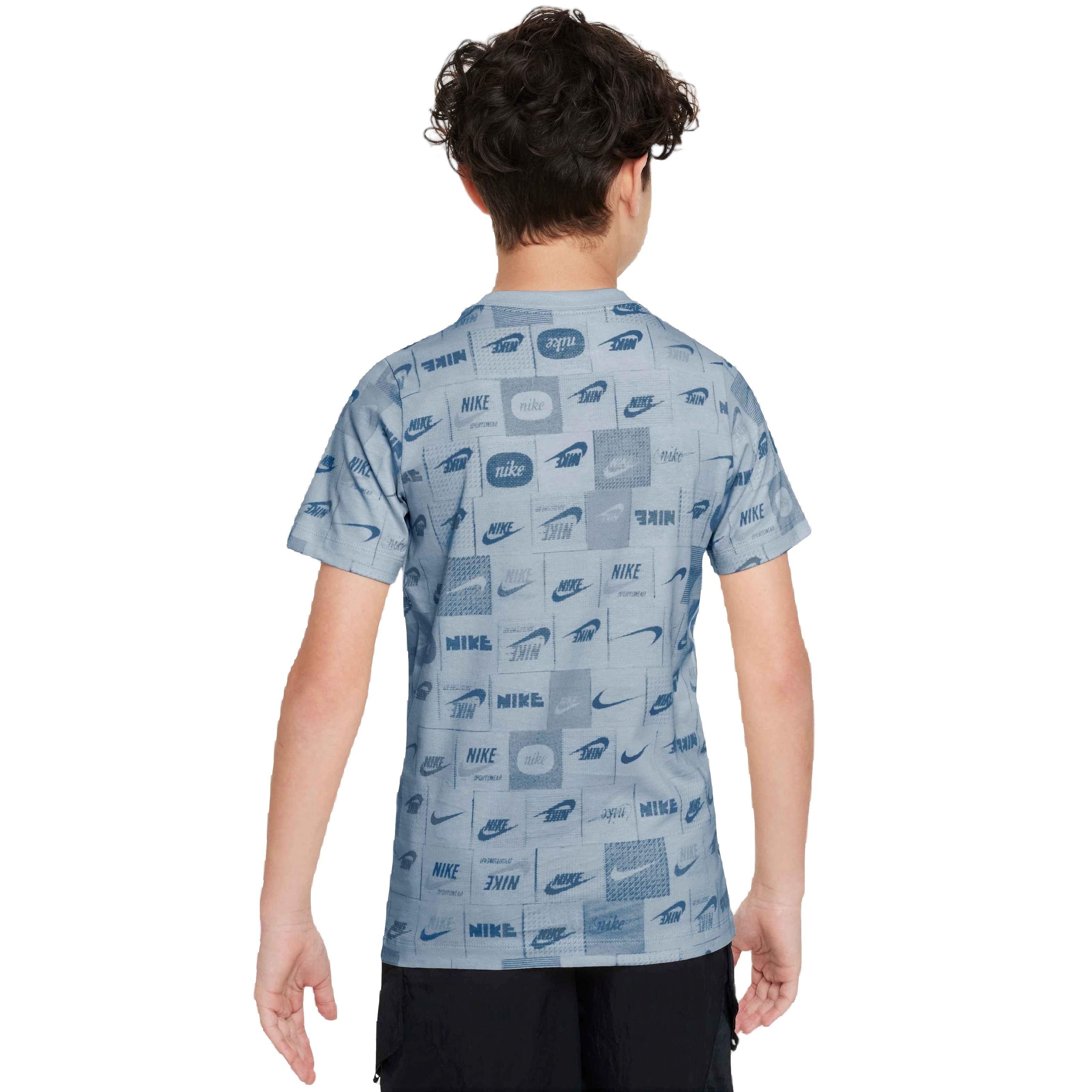 Nike Futura Printed Big Boys' Blue Tee