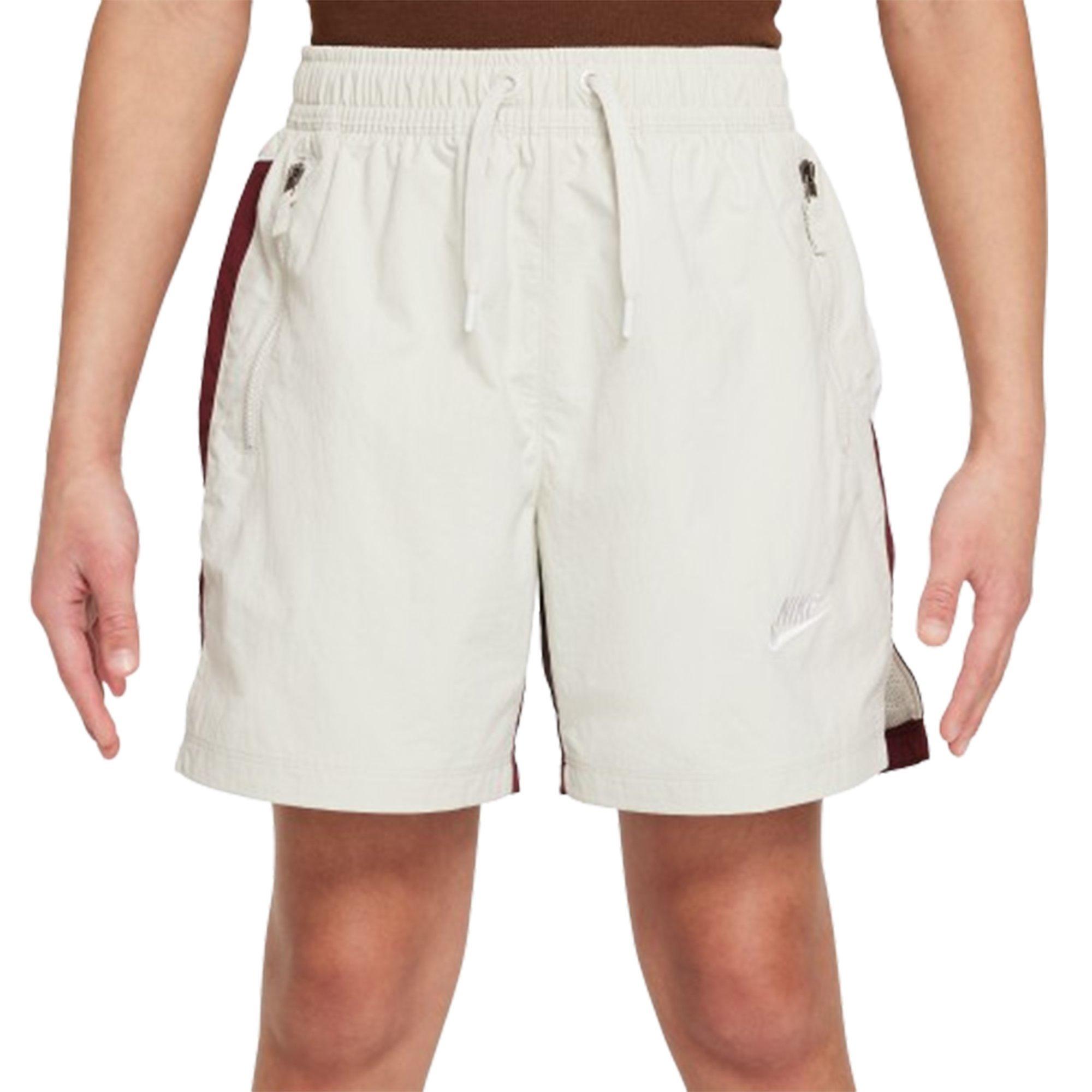 Nike Big Boys' Sportswear Amplify Woven Shorts - RED/TAN