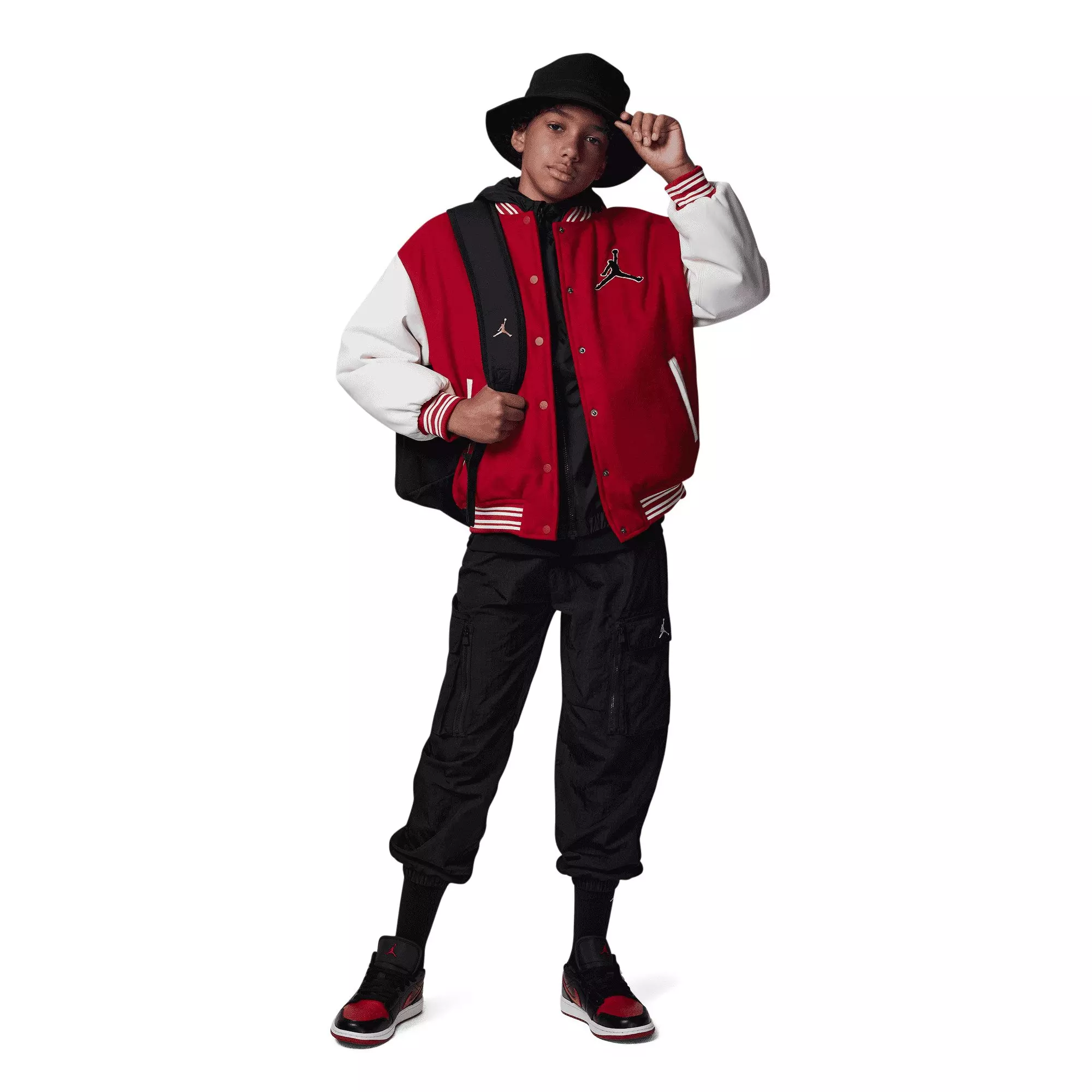 Jordan Big Boys' Varsity Jacket - Red - RED
