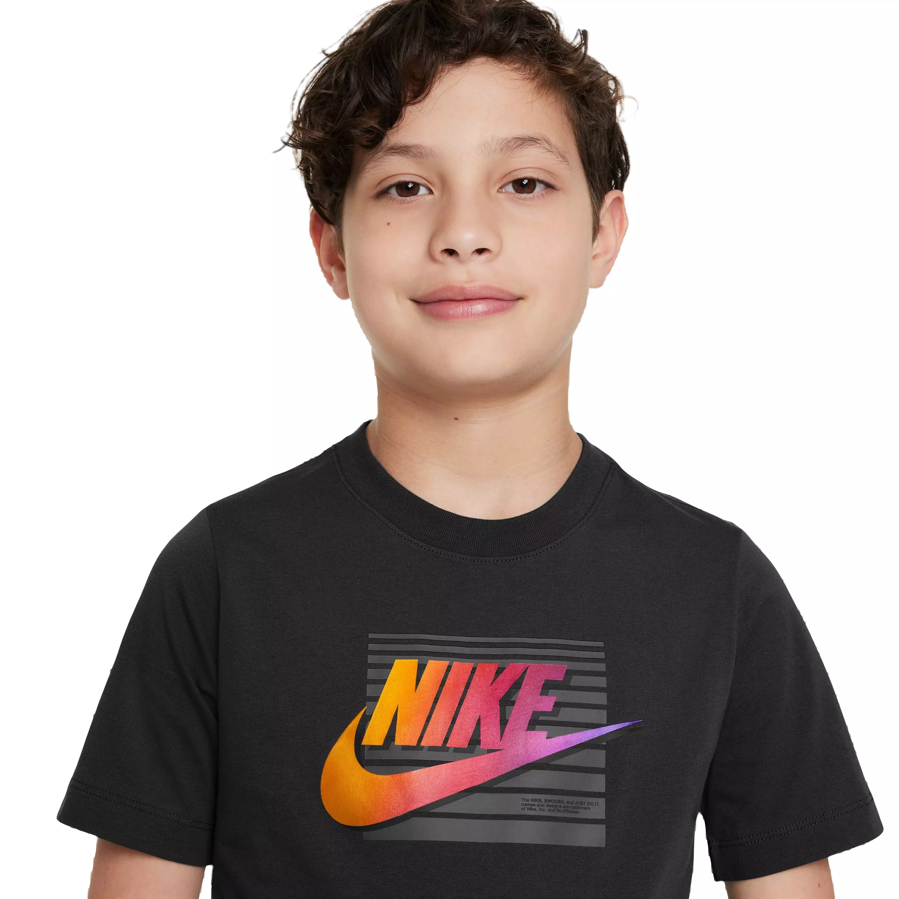 Nike Big Boys' Sportswear Futura Retro Tee - Black - BLACK