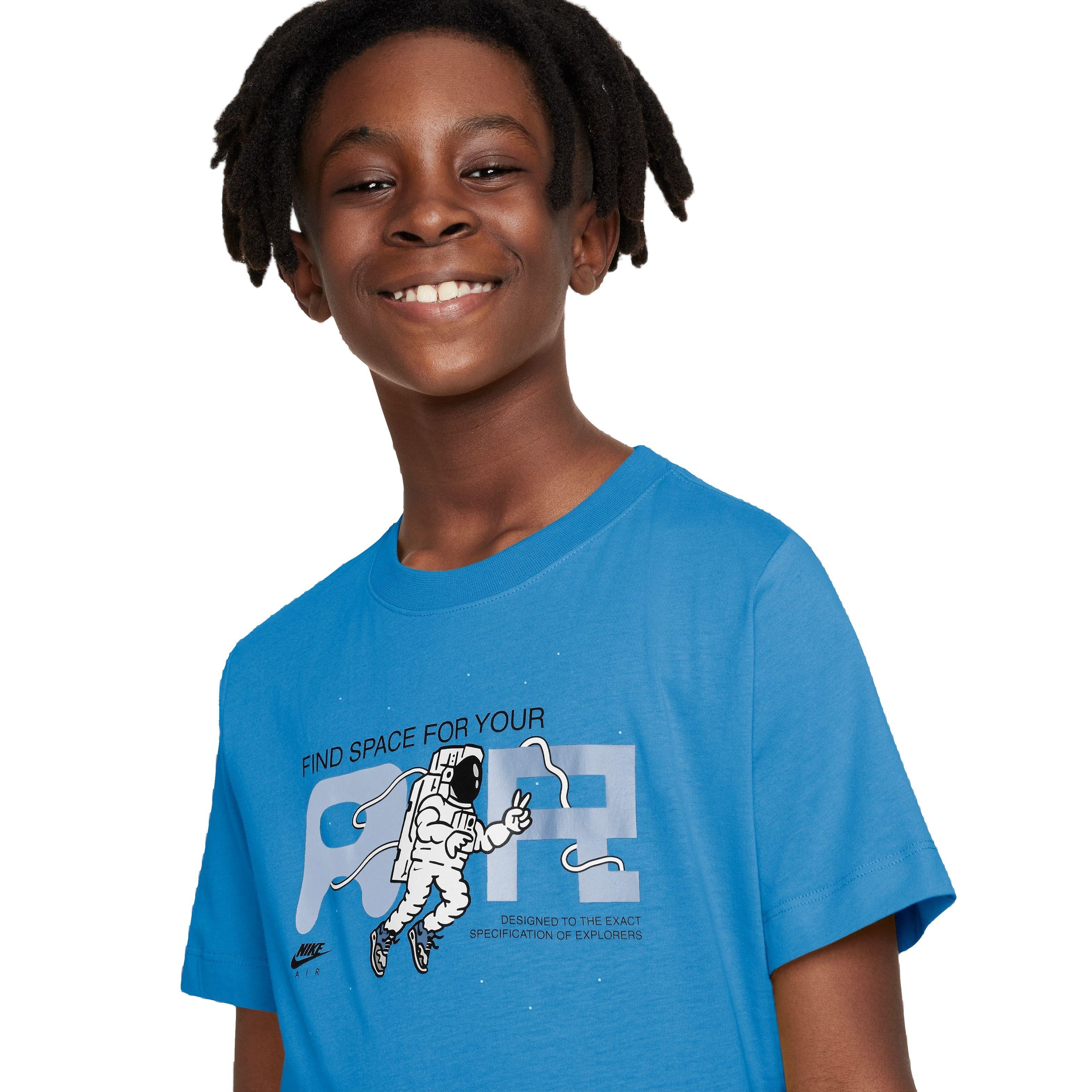 Nike Sportswear Astronaut Air 1 Big Boys' Blue Tee