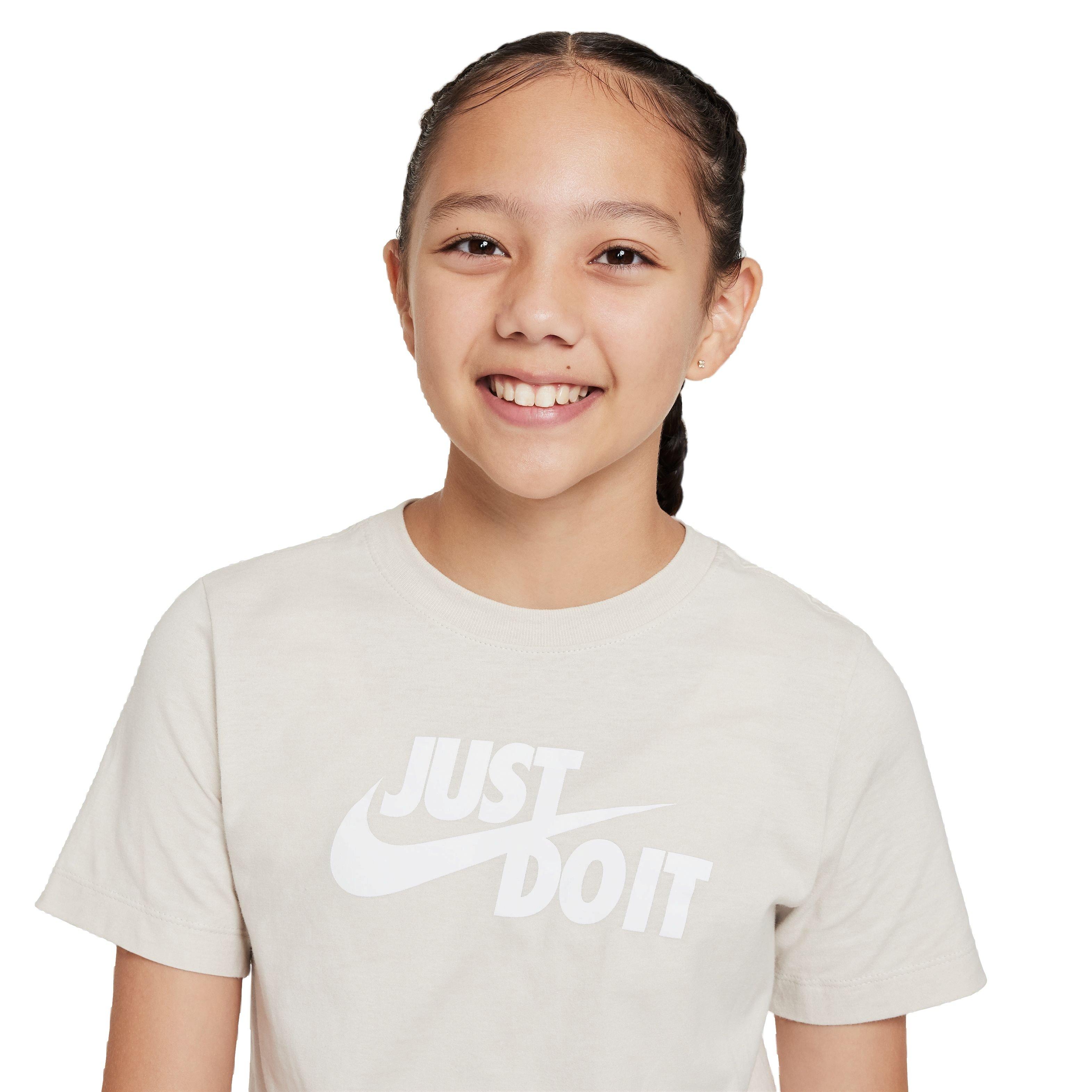 Nike JDI Swoosh Big Kids' Tan Tee