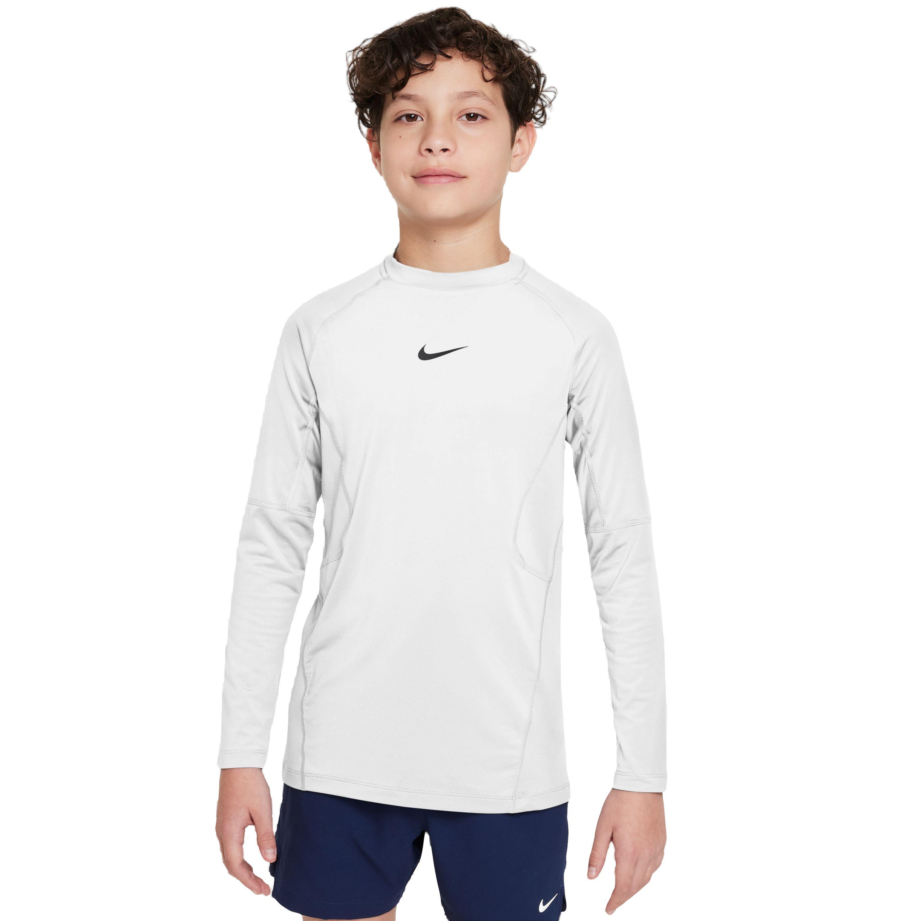 Nike Big Boys' Compression Longsleeve Tee White | Hibbett