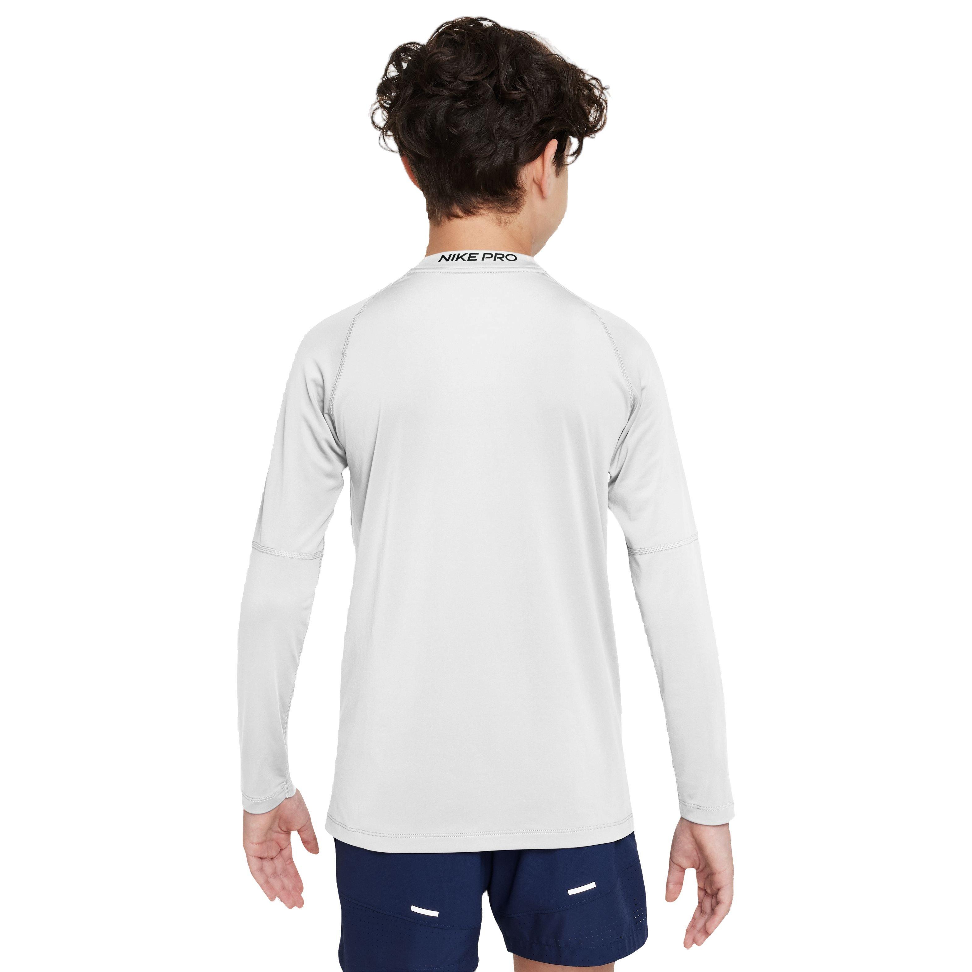 Nike Compression Longsleeve Big Boys' White Tee