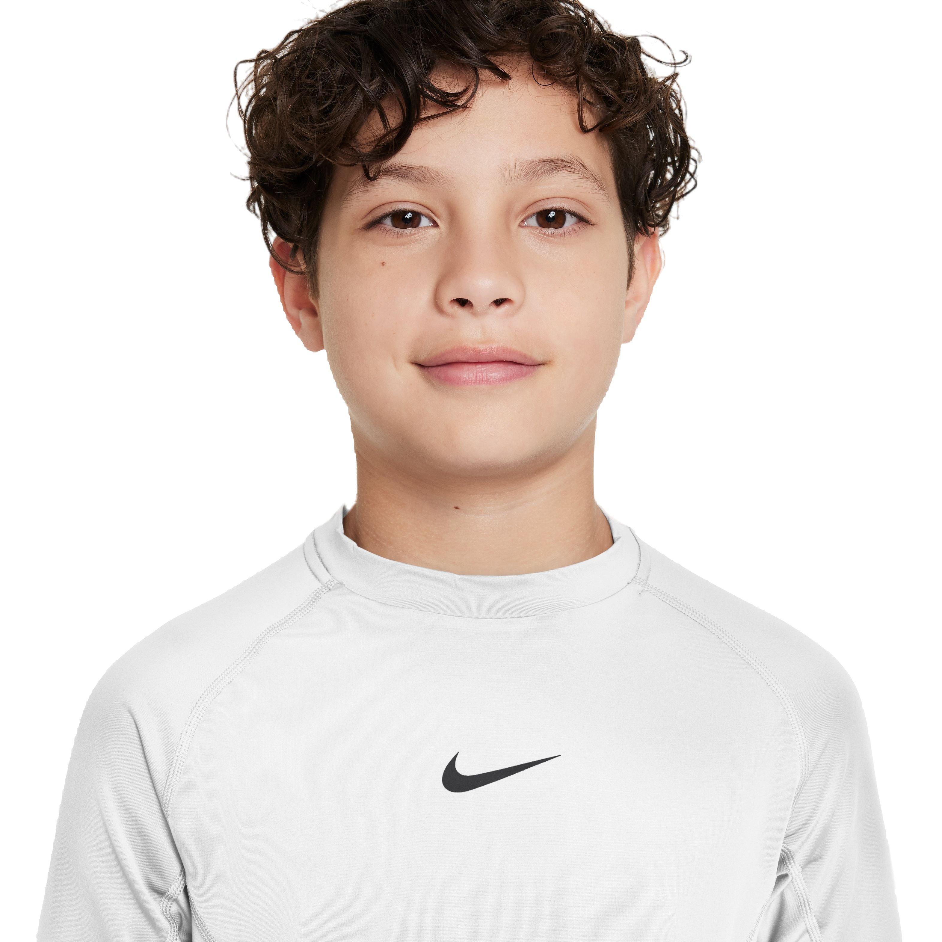 Nike Compression Longsleeve Big Boys' White Tee