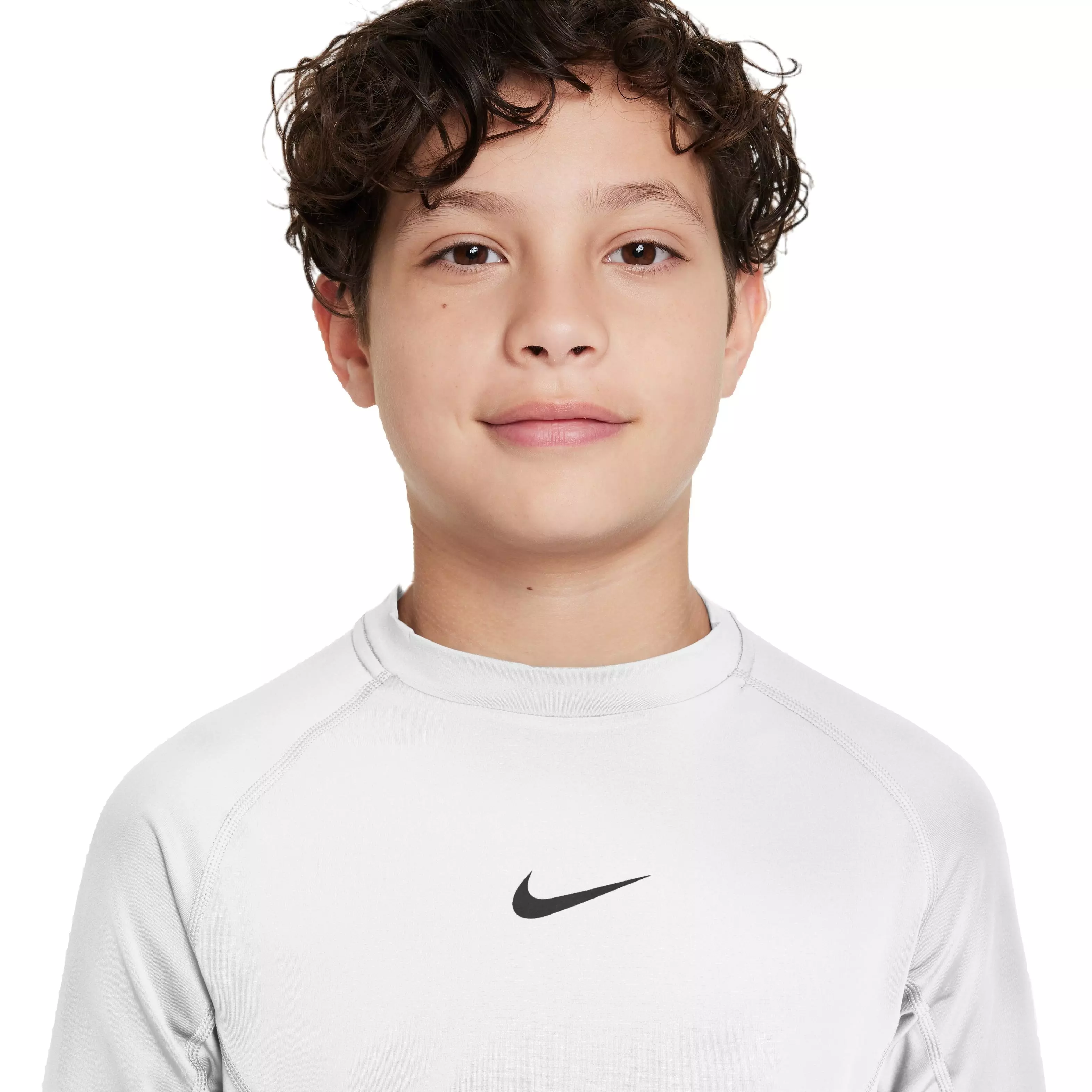 Nike Big Boys' Compression Longsleeve Tee - White - WHITE