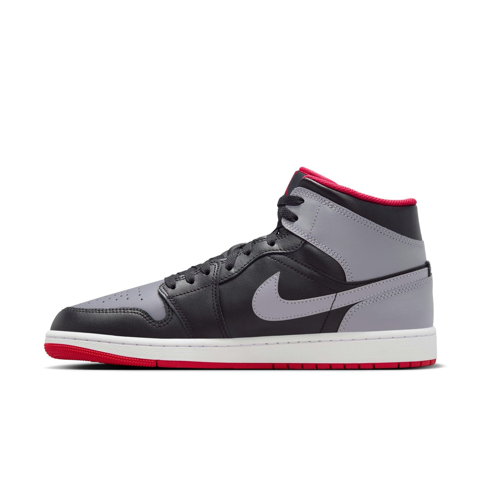 Jordan 1 Mid "Black/Cement Grey/Fire Red/White" Men's Shoe - BLACK/GREY/RED Thumbnail View 4
