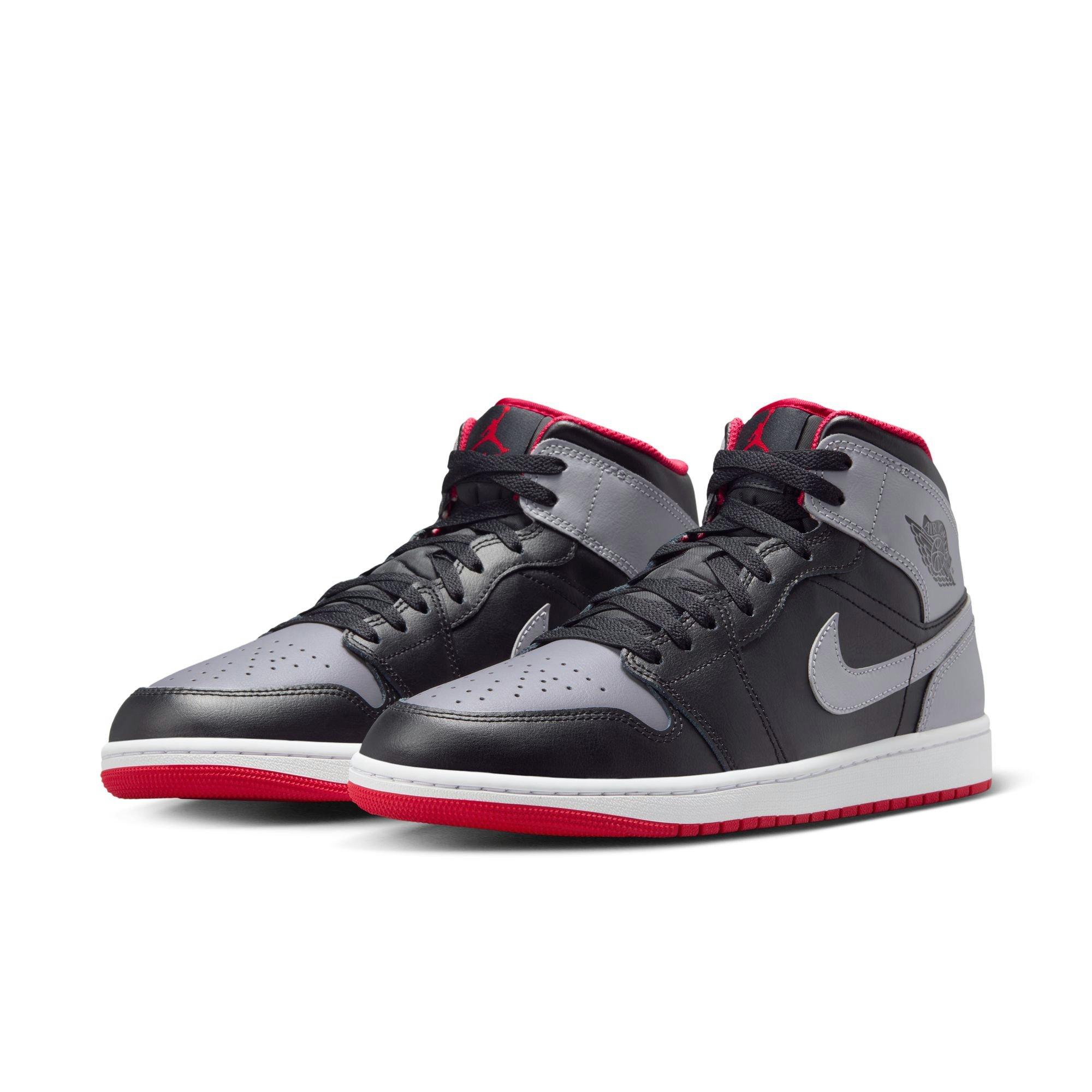 Jordan 1 Mid "Black/Cement Grey/Fire Red/White" Men's Shoe - BLACK/GREY/RED Thumbnail View 5