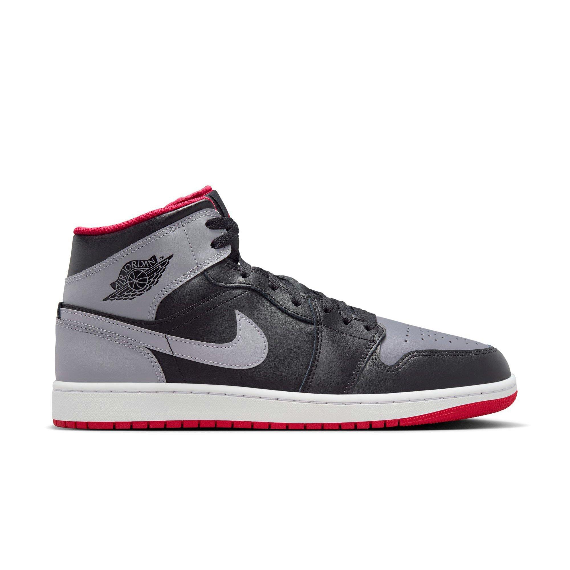 Jordan 1 Mid "Black/Cement Grey/Fire Red/White" Men's Shoe - BLACK/GREY/RED Thumbnail View 1