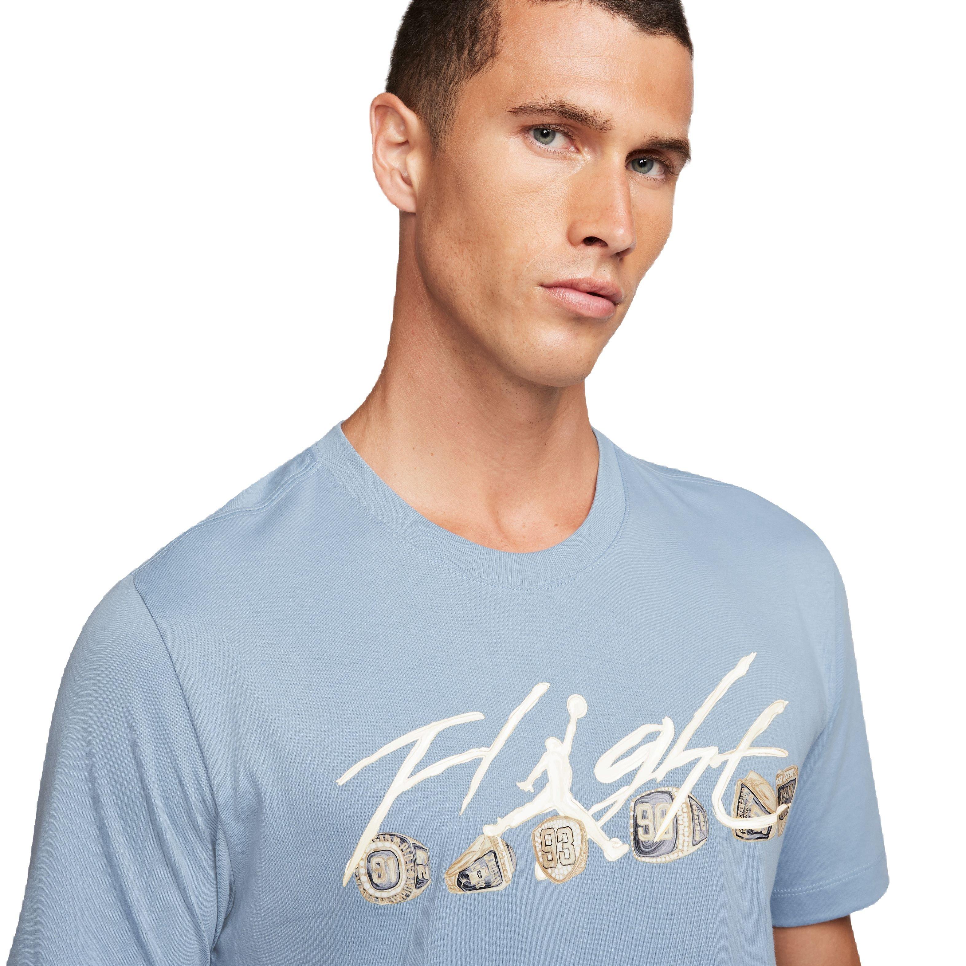 Jordan Men's Flight Essentials Rings Tee - Blue - BLUE Thumbnail View 3