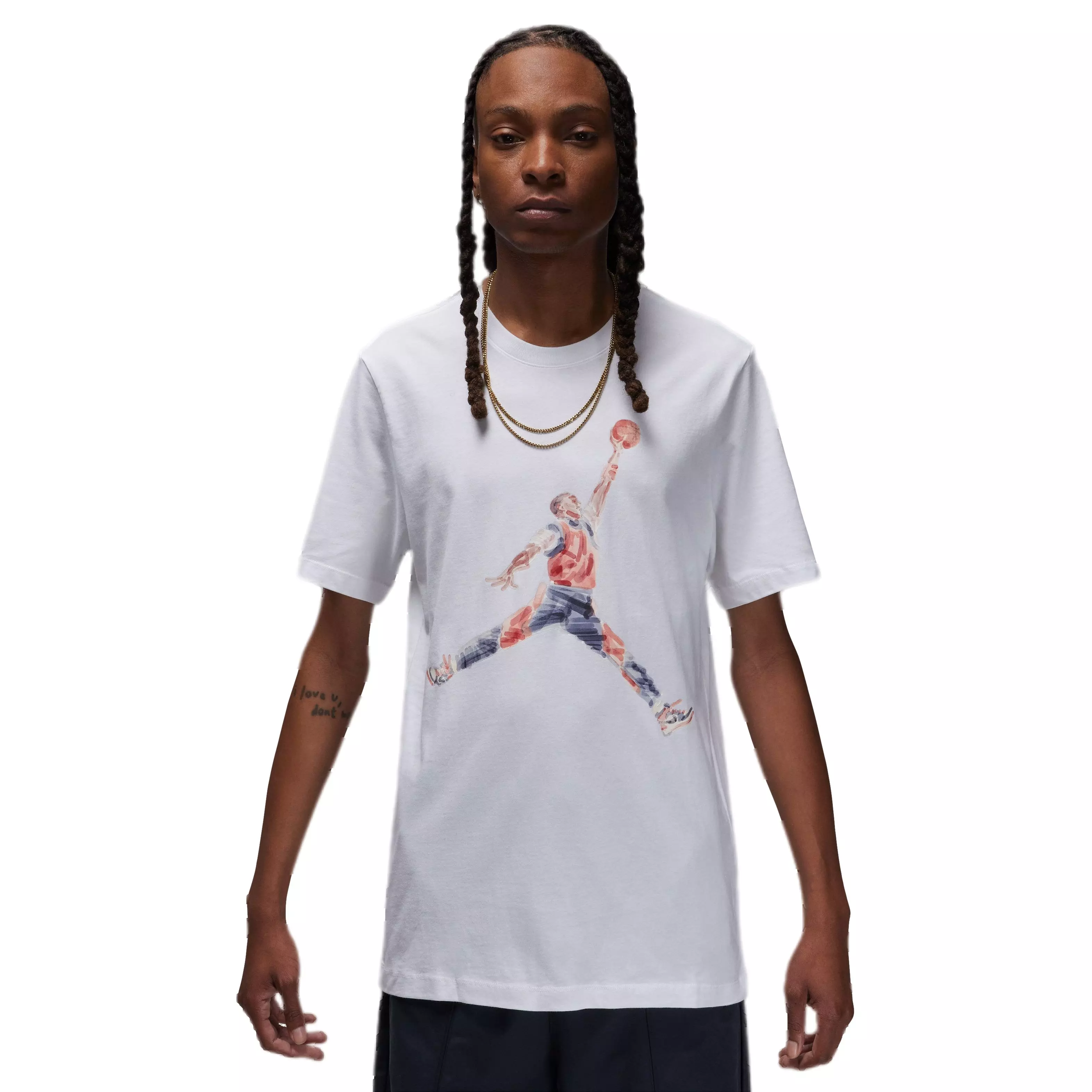 Jordan Men's Brand Watercolor Tee - White - WHITE
