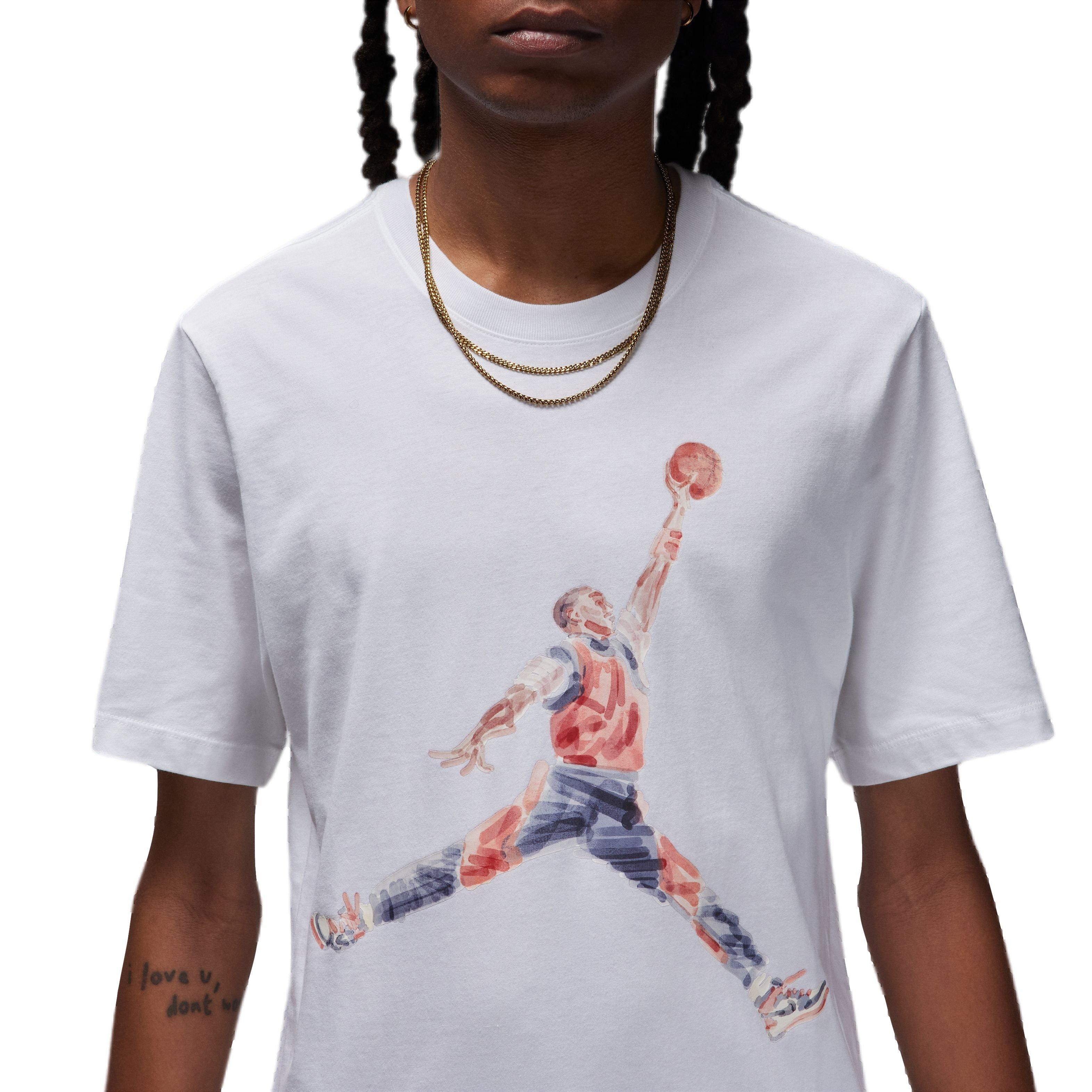 Jordan Men's Brand Watercolor Tee - White - WHITE Thumbnail View 4