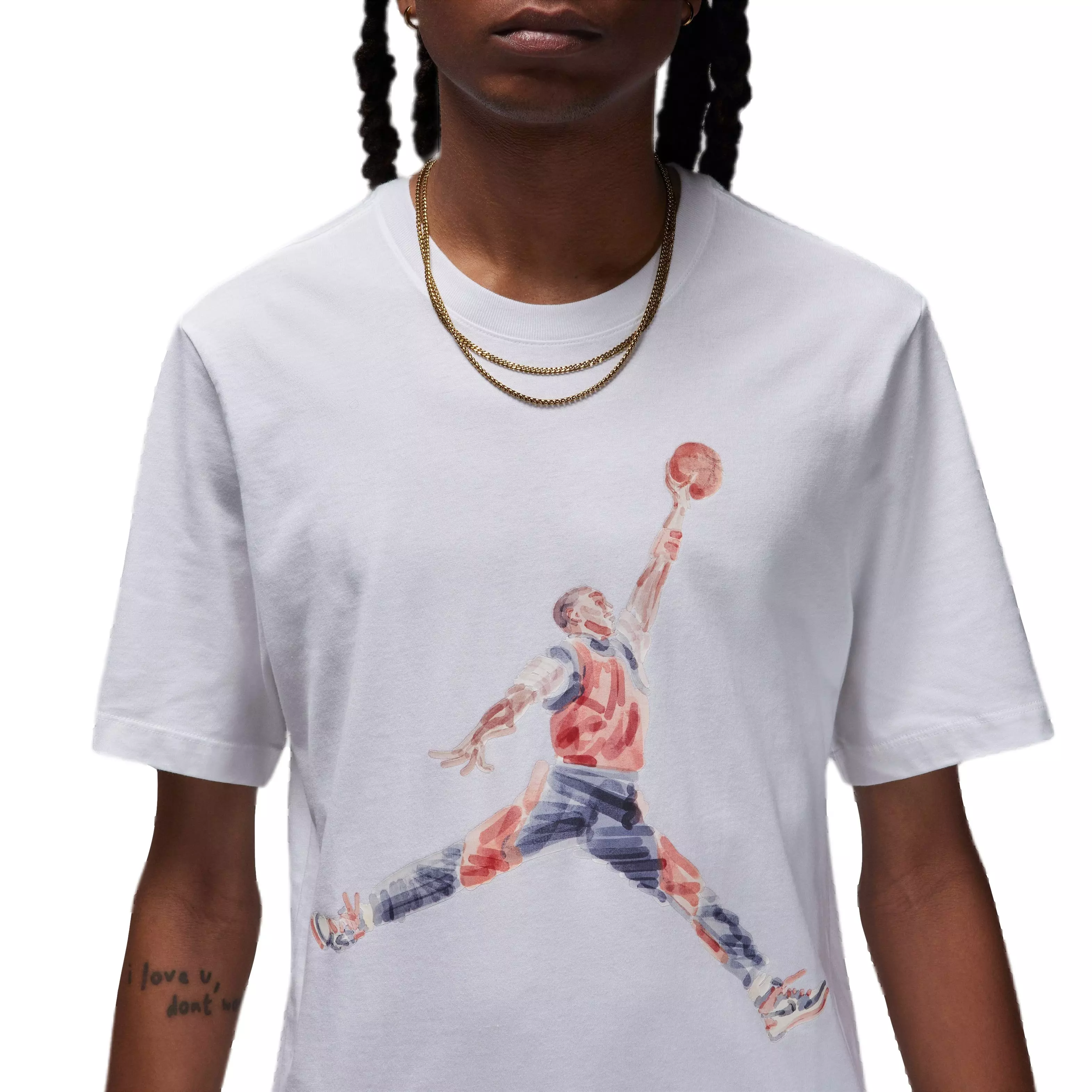 Jordan Men's Brand Watercolor Tee - White - WHITE