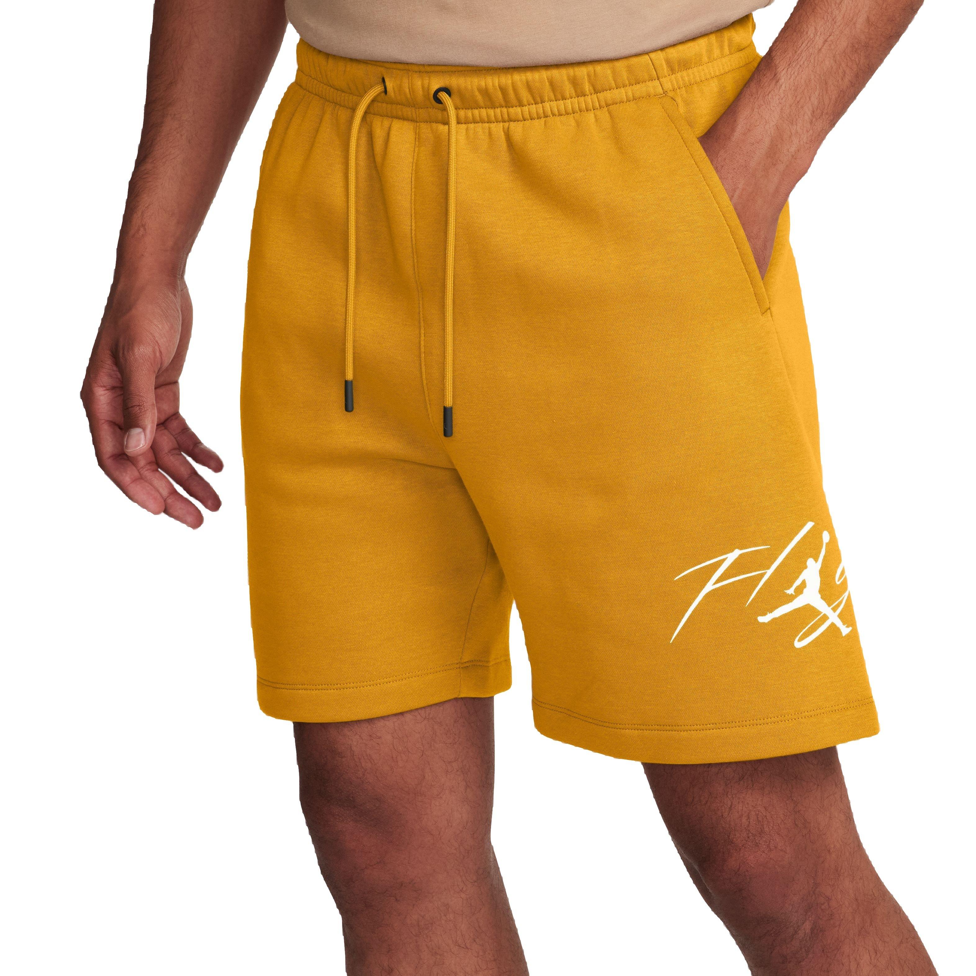Jordan Men's Essentials Fleece Shorts - Yellow - YELLOW Thumbnail View 4