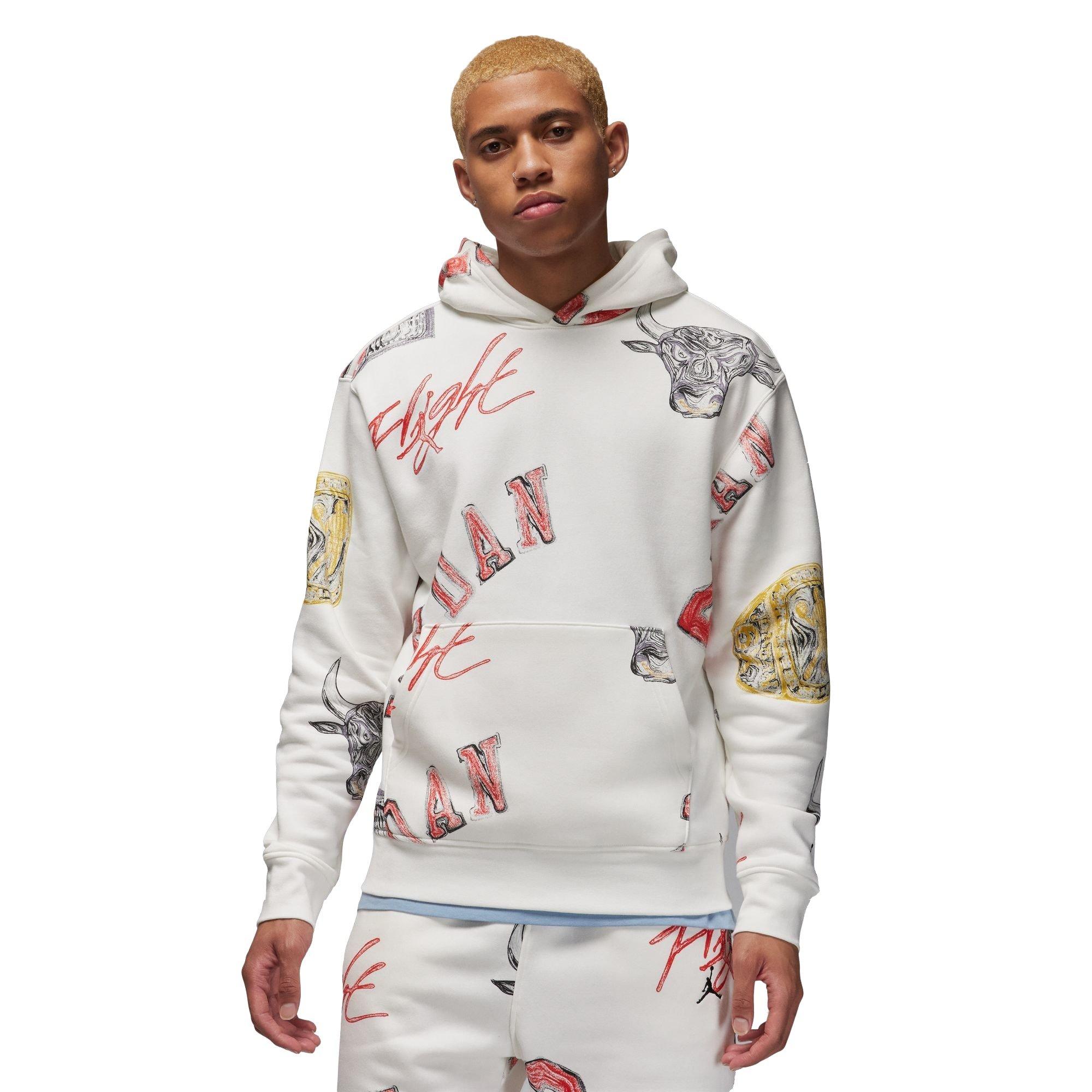 Jordan Men's Essential Printed Fleece Pullover Hoodie - Cream - CREAM