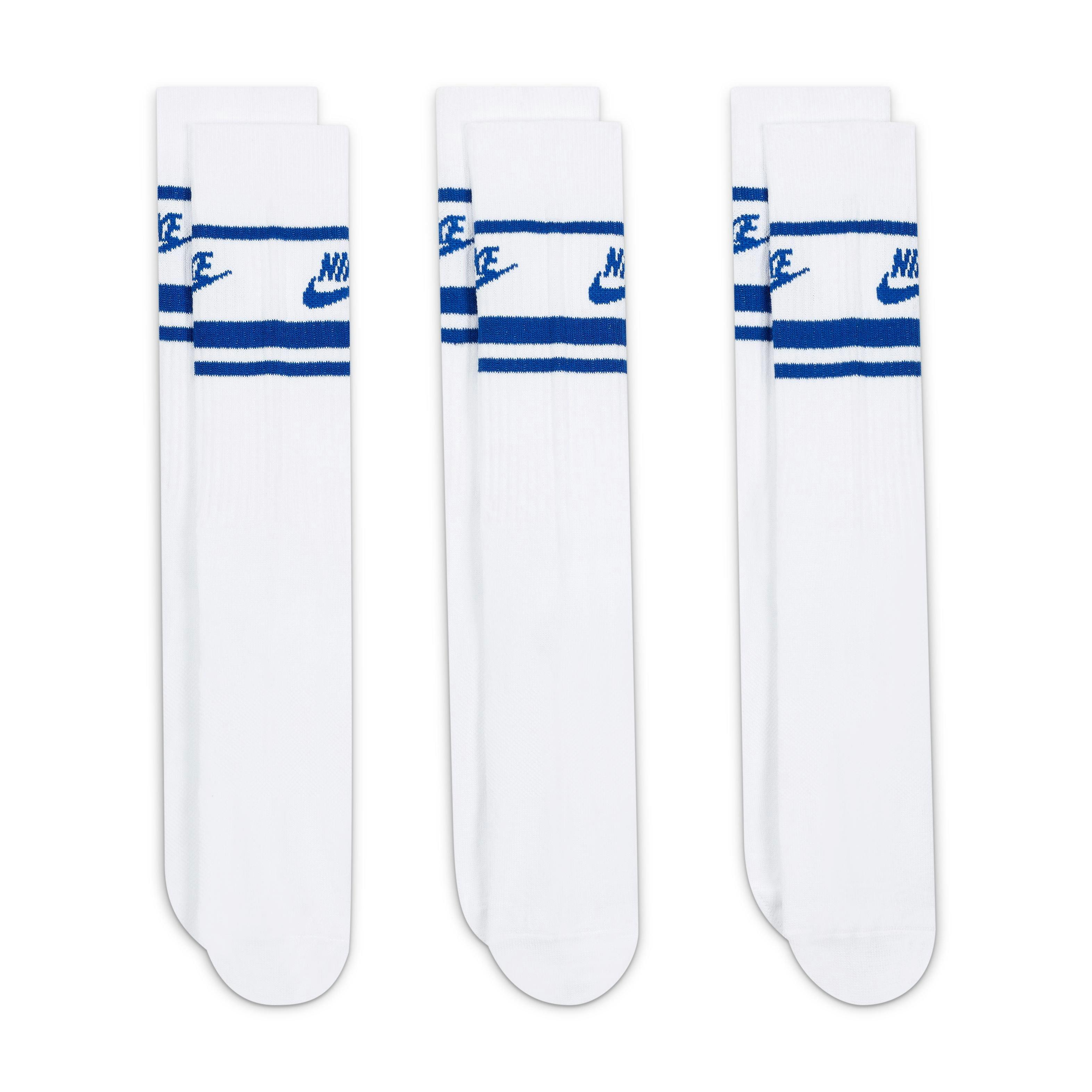 Nike Sportswear Essential Crew White/Blue Socks