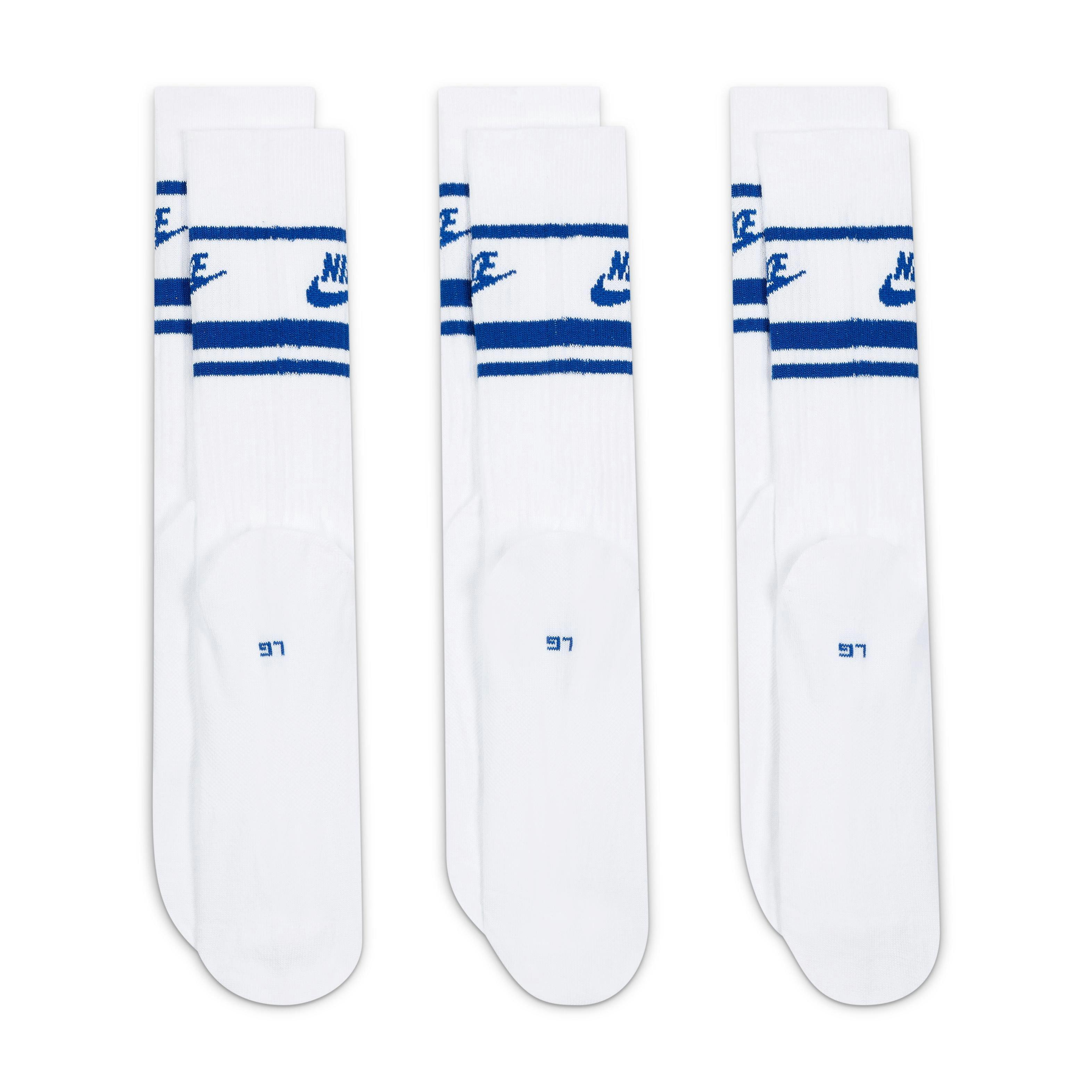 Nike Sportswear Essential Crew White/Blue Socks