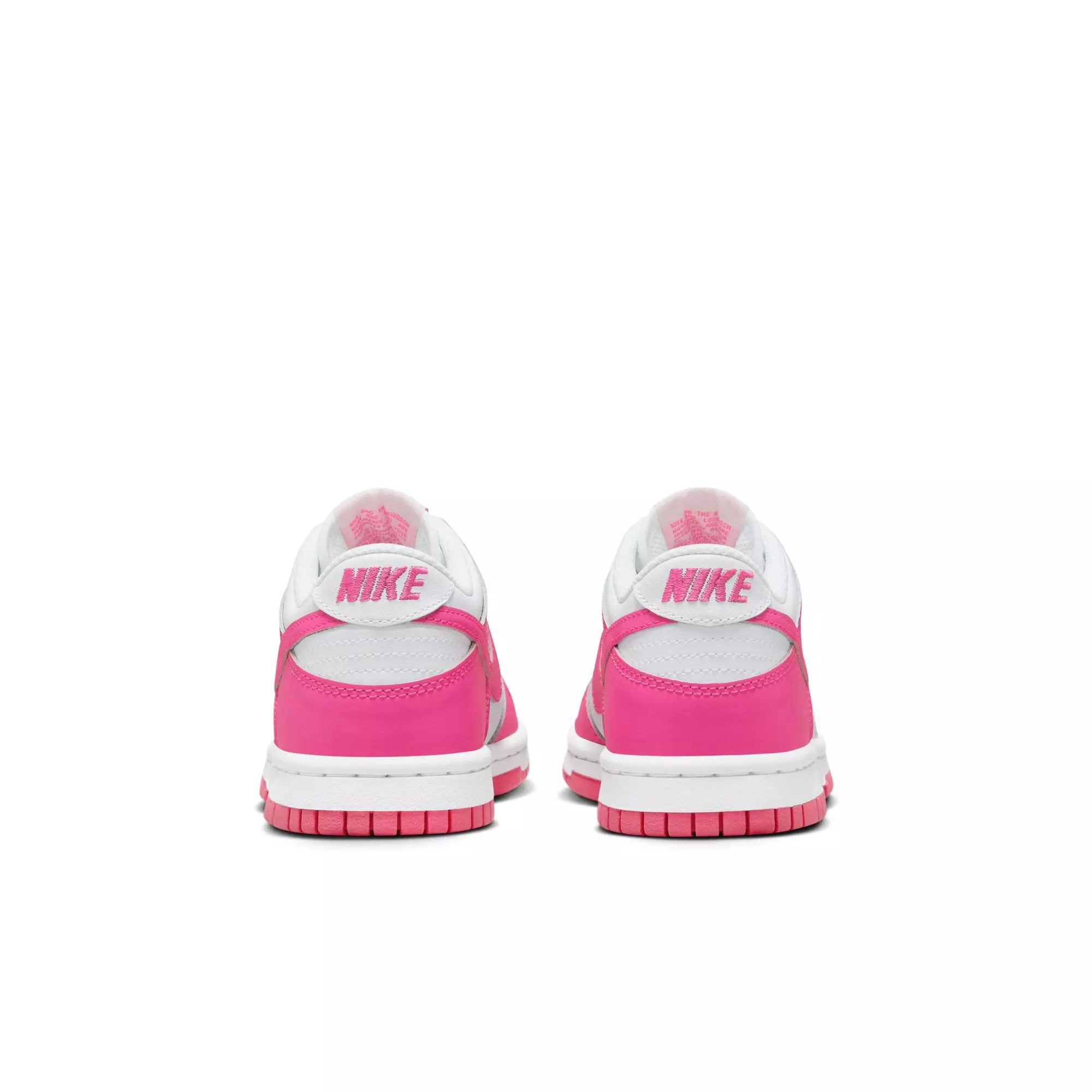 Nike Dunk Low "White/Laser Fuchsia" Grade School Girls' Shoe - WHITE/PINK