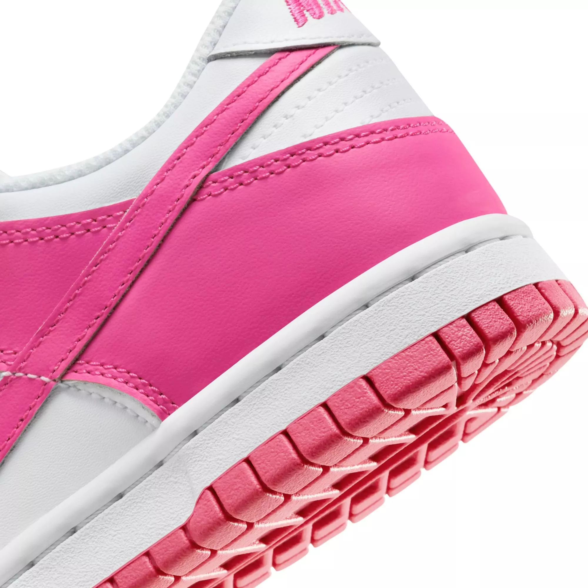 Nike Dunk Low "White/Laser Fuchsia" Grade School Girls' Shoe - WHITE/PINK