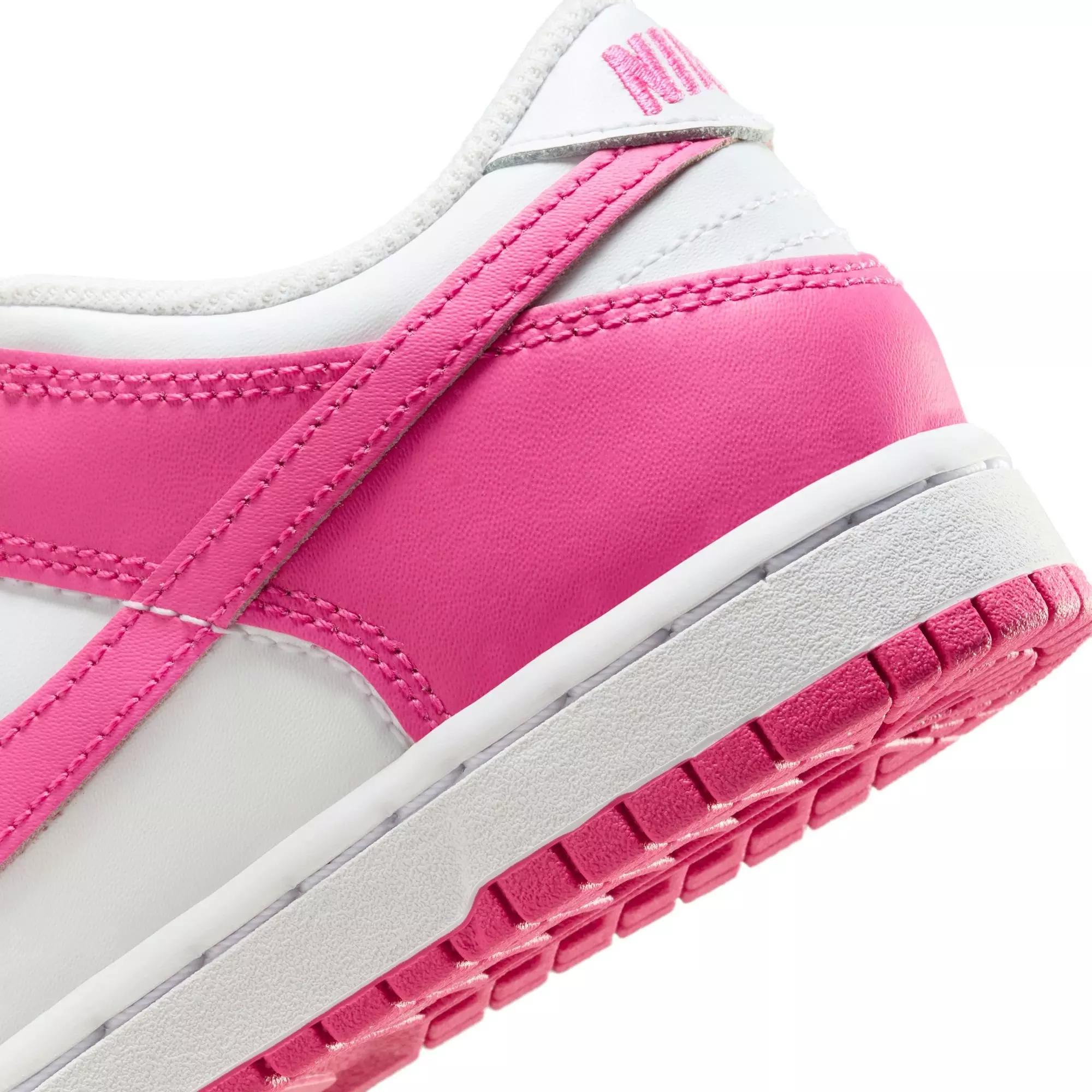 Nike Dunk Low "White/Laser Fuchsia" Preschool Girls' Shoe - WHITE/PINK