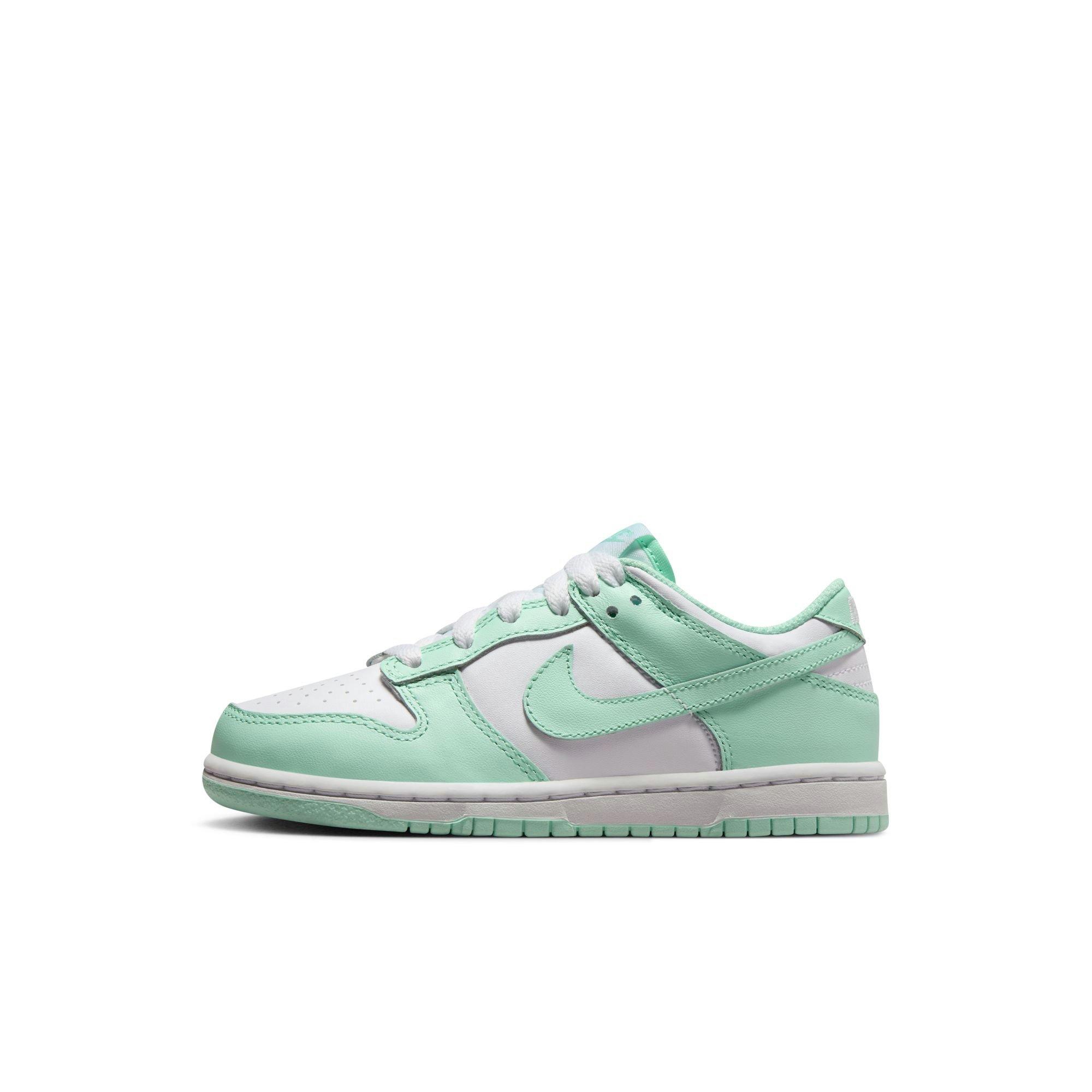 Nike Dunk Low "White/Mint Foam" Preschool Girls' Shoe - MINT Thumbnail View 3