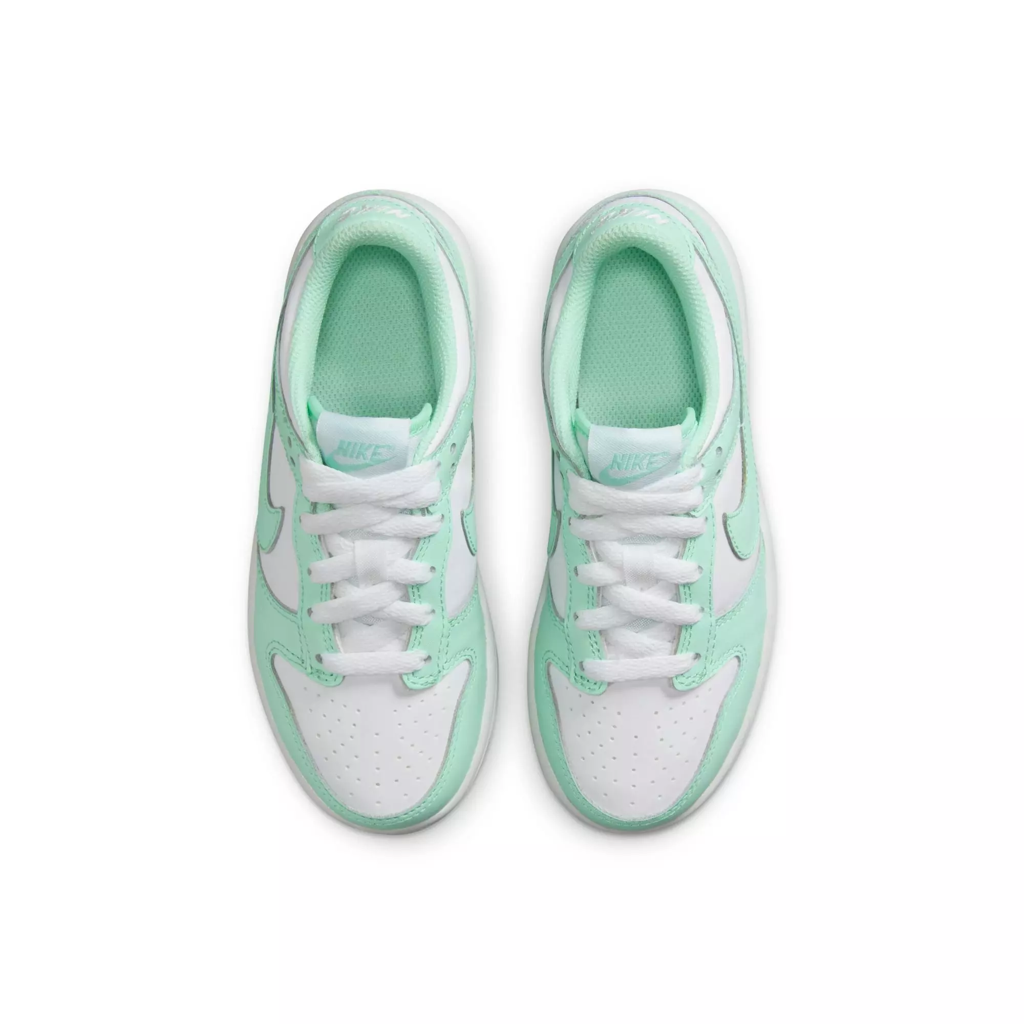 Nike Dunk Low "White/Mint Foam" Preschool Girls' Shoe - MINT