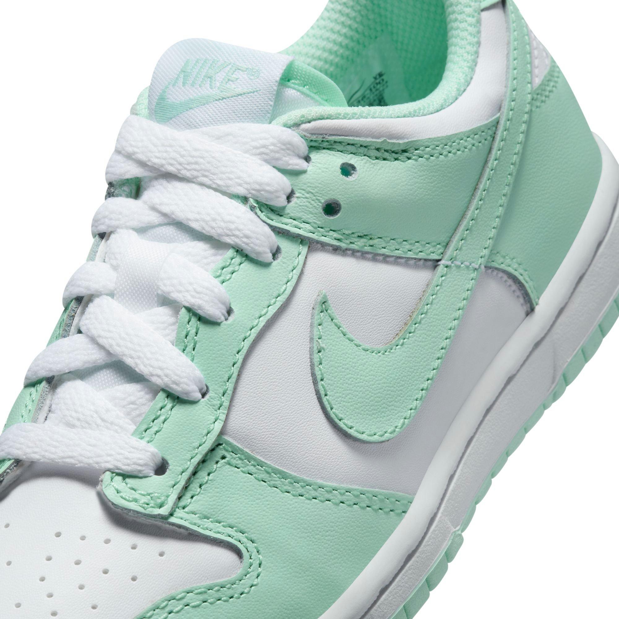 Nike Dunk Low "White/Mint Foam" Preschool Girls' Shoe - MINT Thumbnail View 9