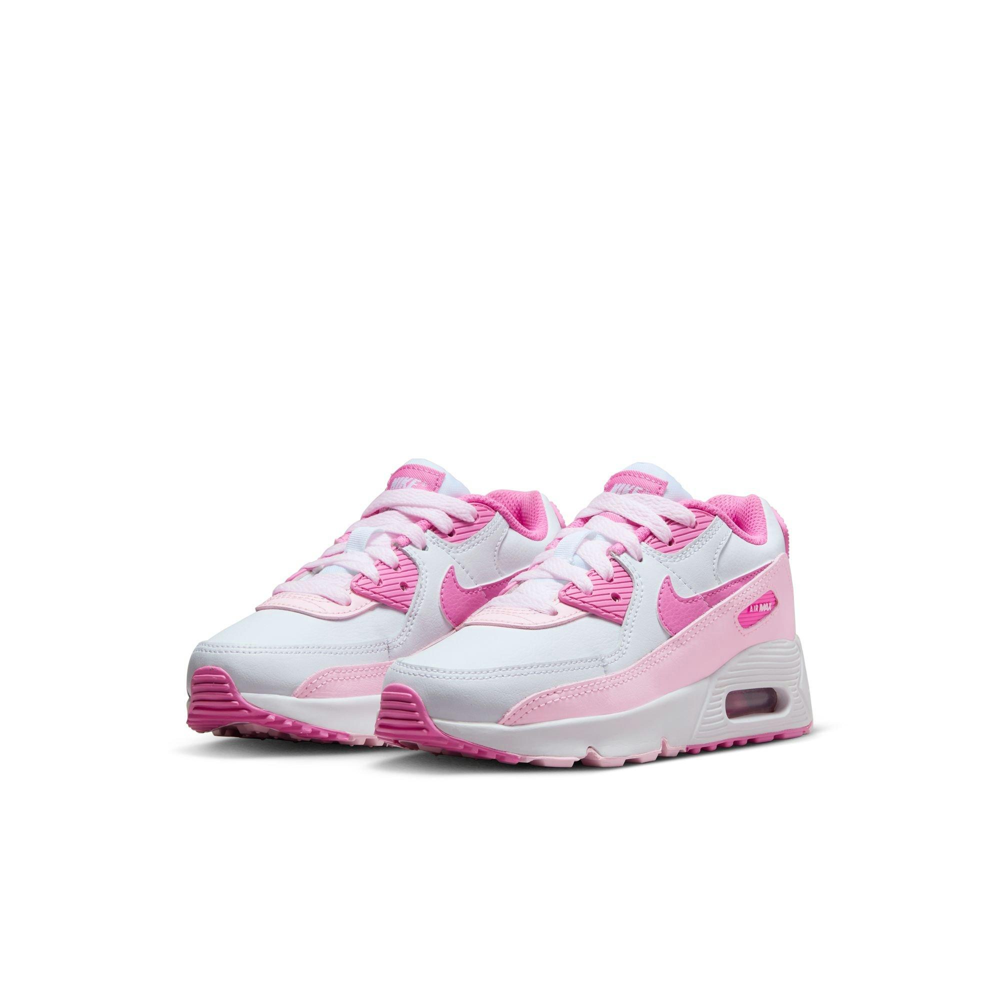 Nike Air Max 90 Gel Preschool Girls' White/Playful Pink/Pink Foam Shoe