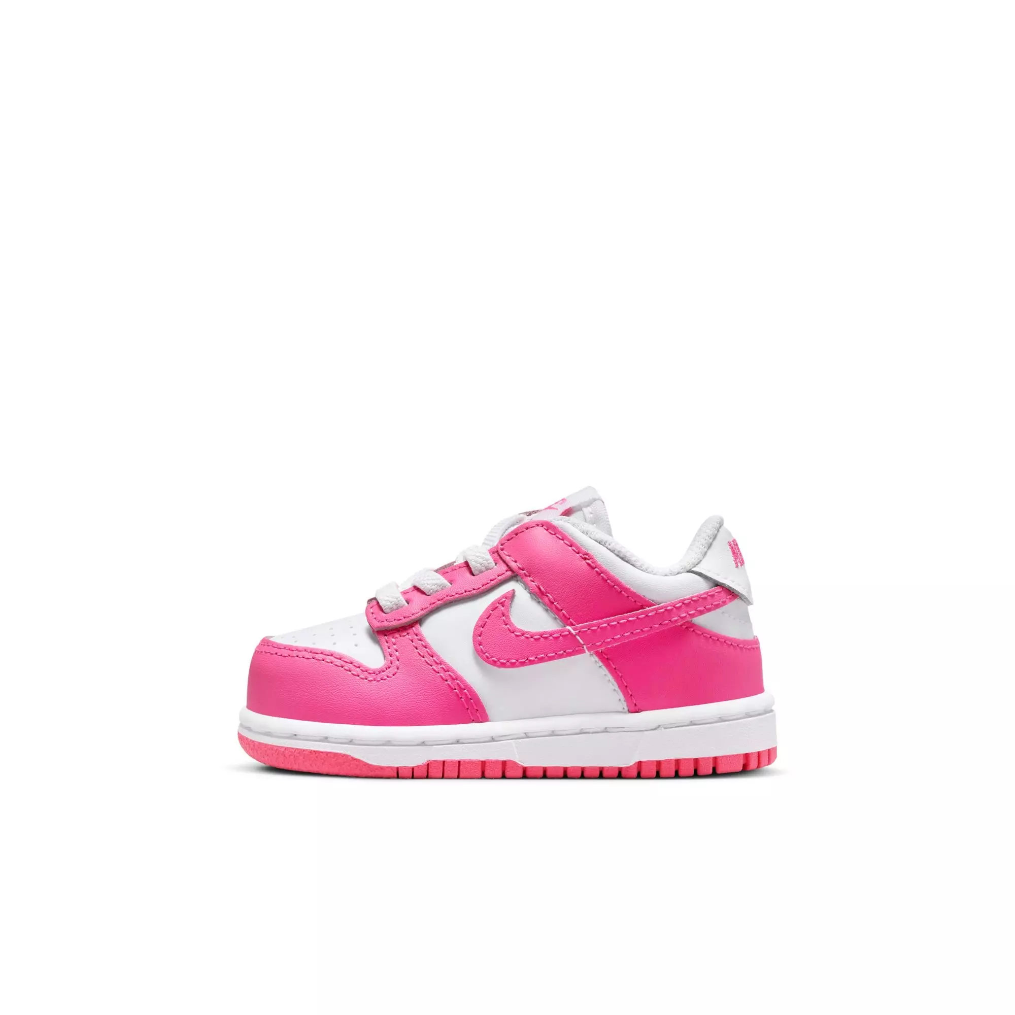 Nike Dunk Low "White/Laser Fuchsia" Toddler Girls' Shoe - WHITE/PINK
