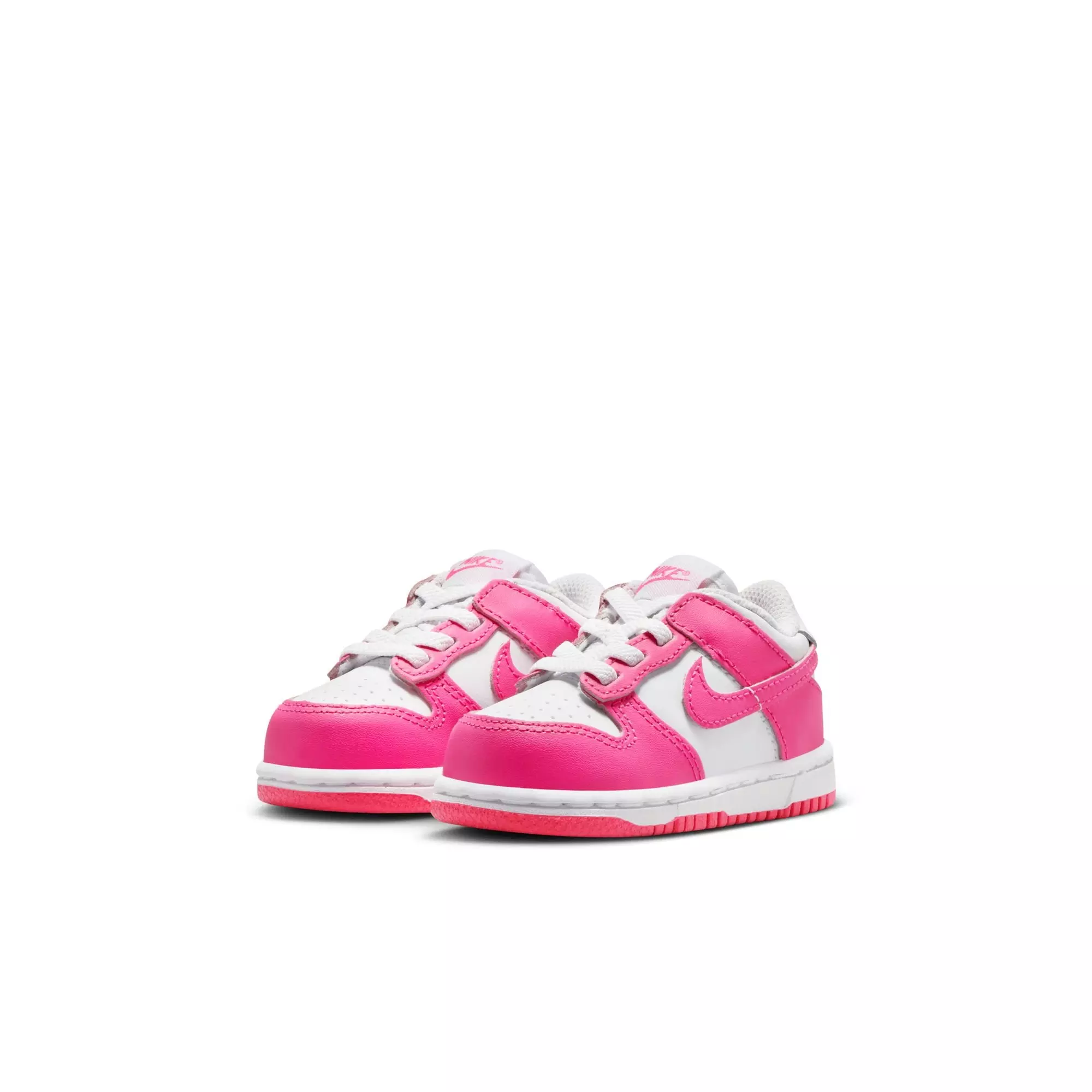 Nike Dunk Low "White/Laser Fuchsia" Toddler Girls' Shoe - WHITE/PINK