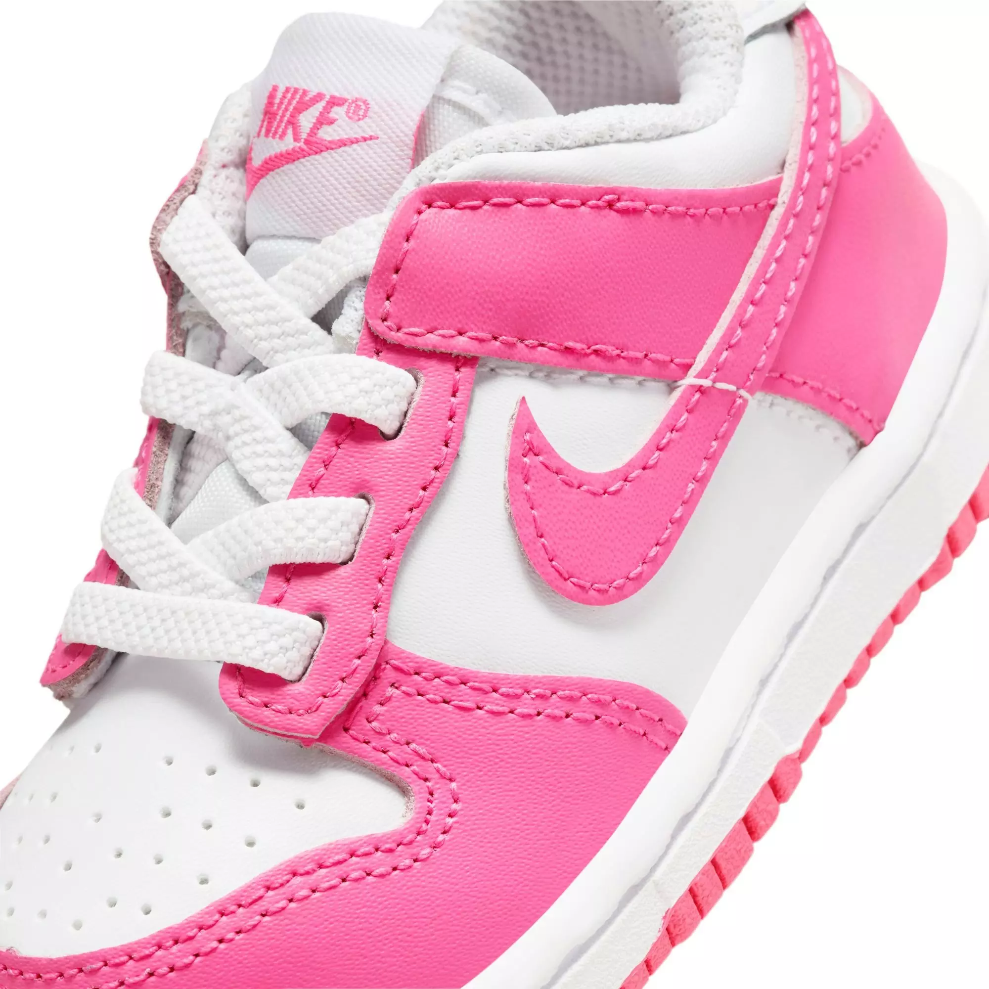 Nike Dunk Low "White/Laser Fuchsia" Toddler Girls' Shoe - WHITE/PINK