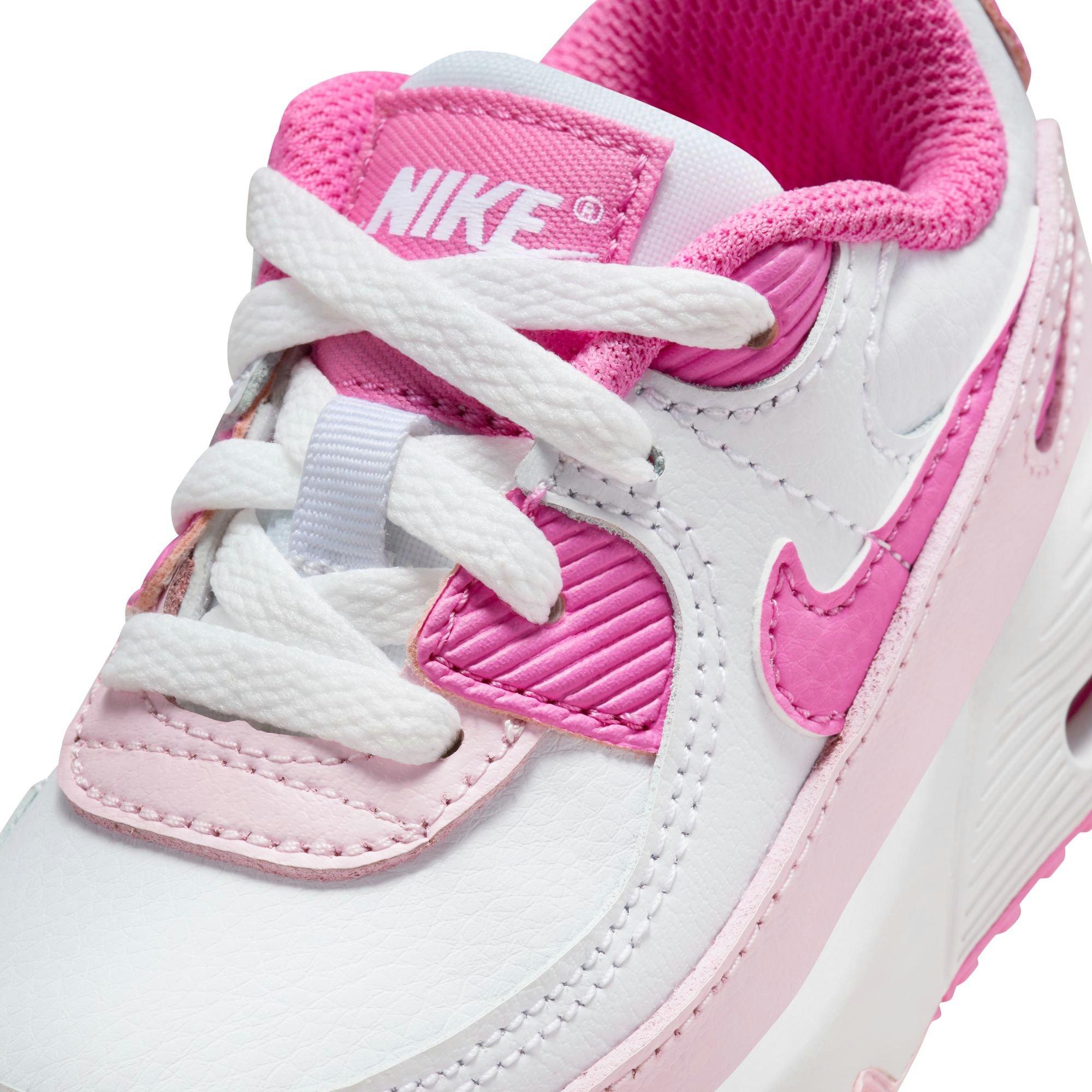 Nike Air Max 90 Gel Toddler Girls' White/Playful Pink/Pink Foam Shoe