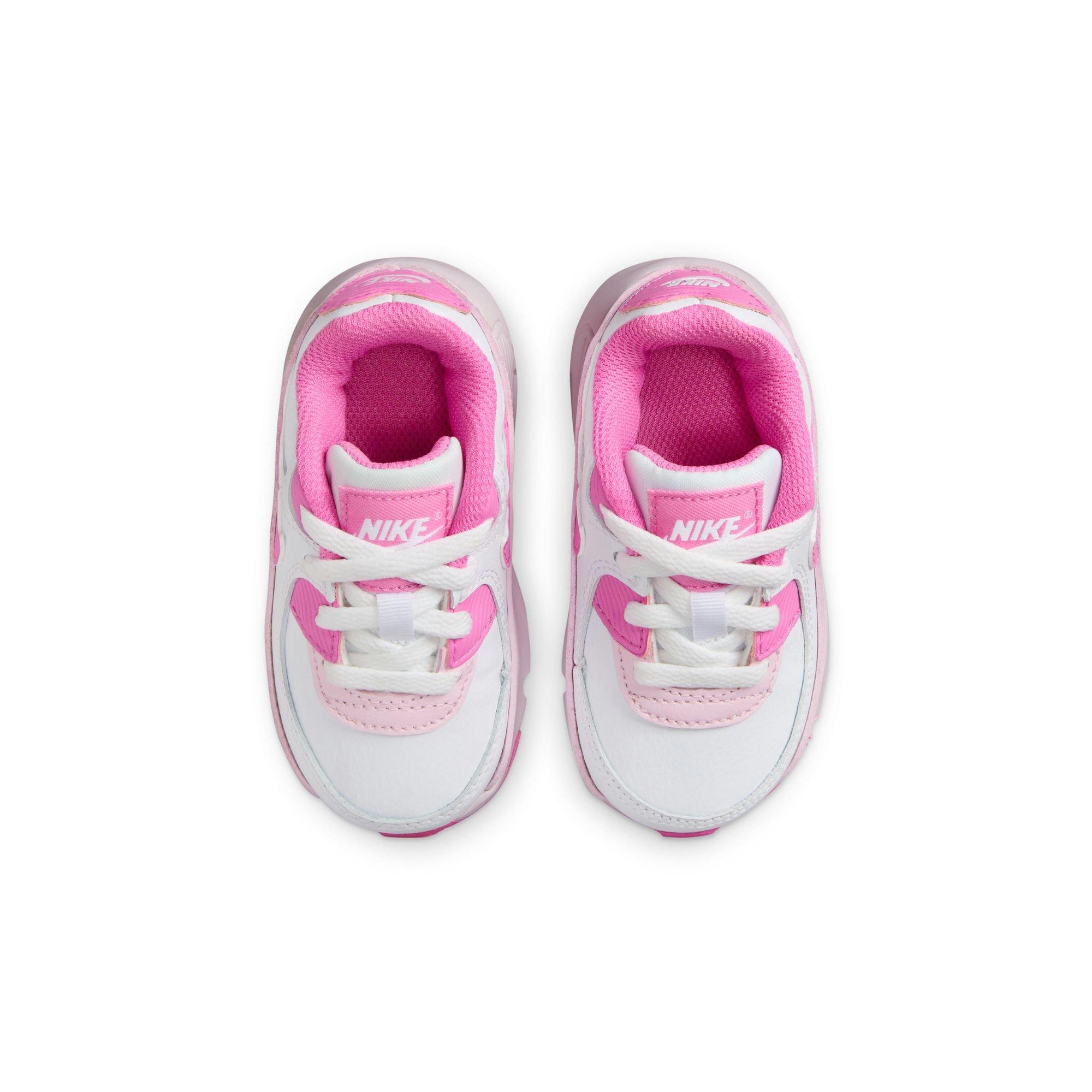 Nike Air Max 90 Gel "White/Playful Pink/Pink Foam" Toddler Girls' Shoe - PINK Thumbnail View 7
