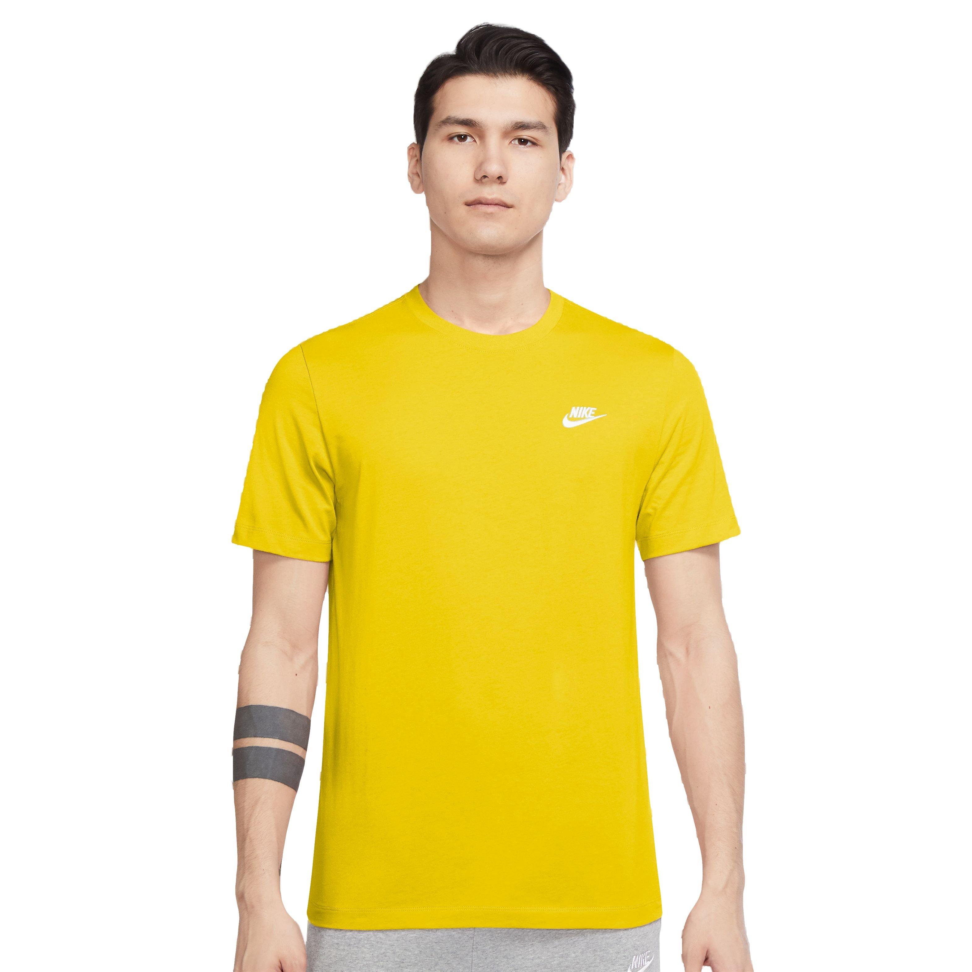 Nike Men's Sportswear Club Tee-Yellow - YELLOW Thumbnail View 1