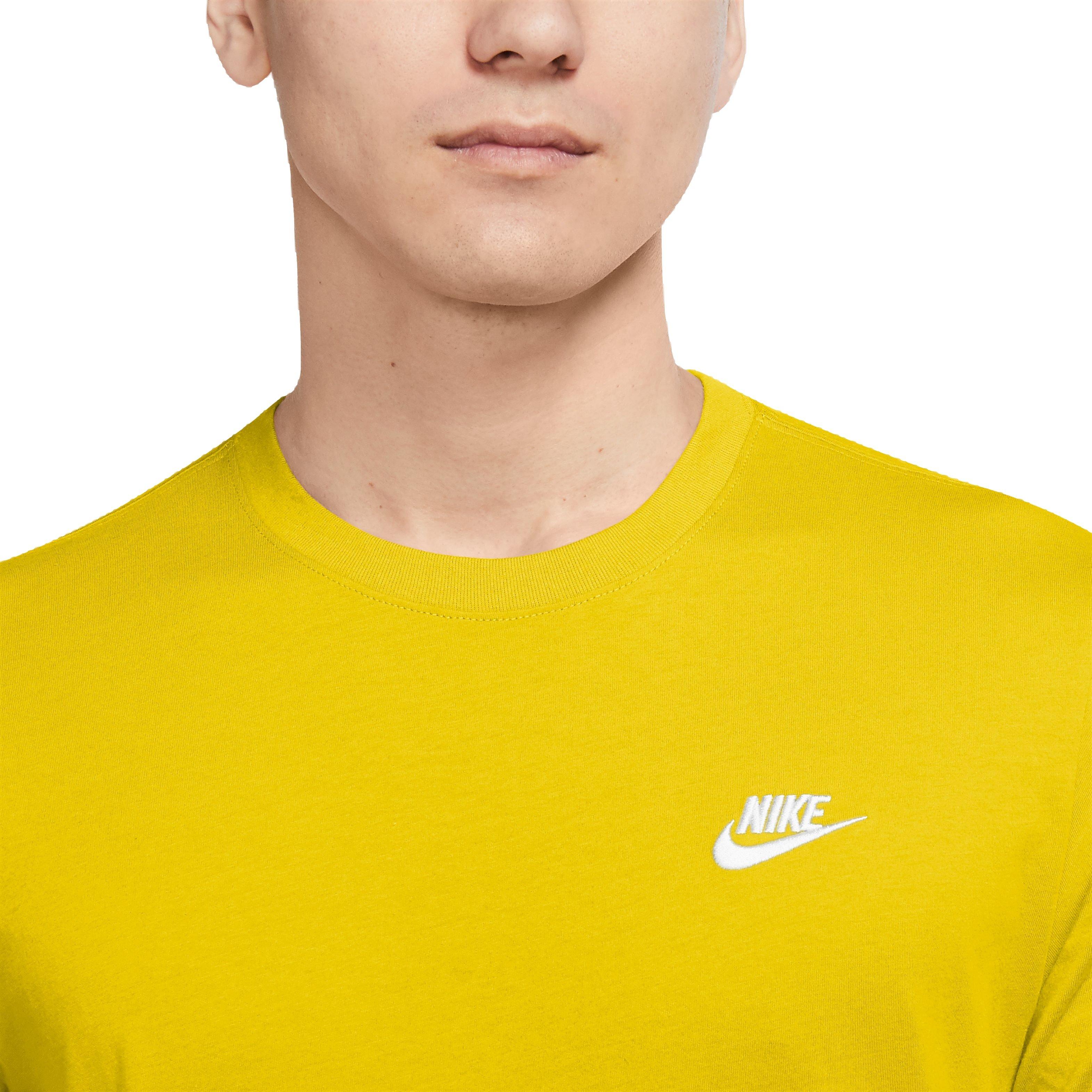 Nike Men's Sportswear Club Tee-Yellow - YELLOW Thumbnail View 3