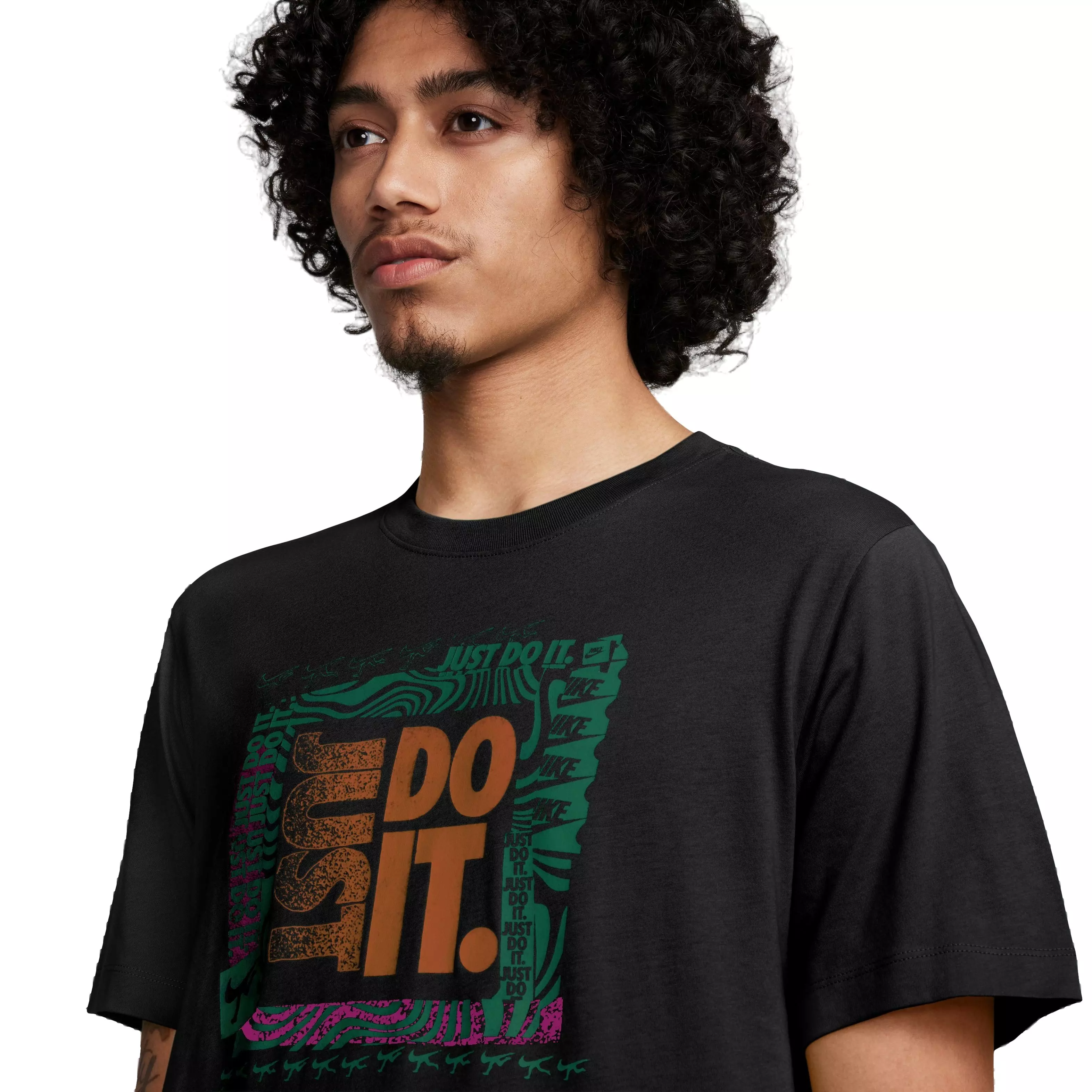 Nike Men's Sportswear Brandriff Just-Do-It Tee - BLACK