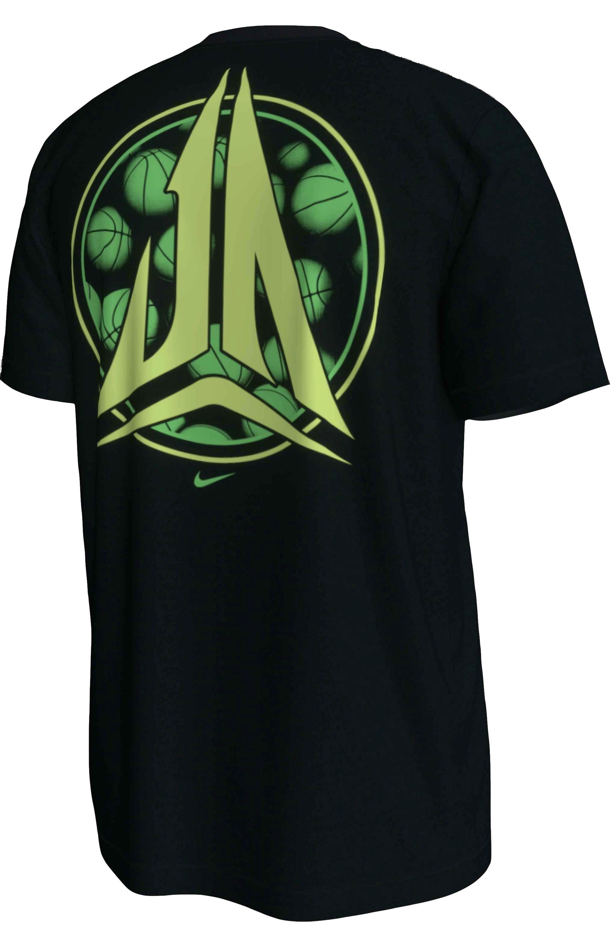 Nike Men's Ja Morant Dri-FIT Tee - Black/Lime - BLACK/LIME Thumbnail View 2