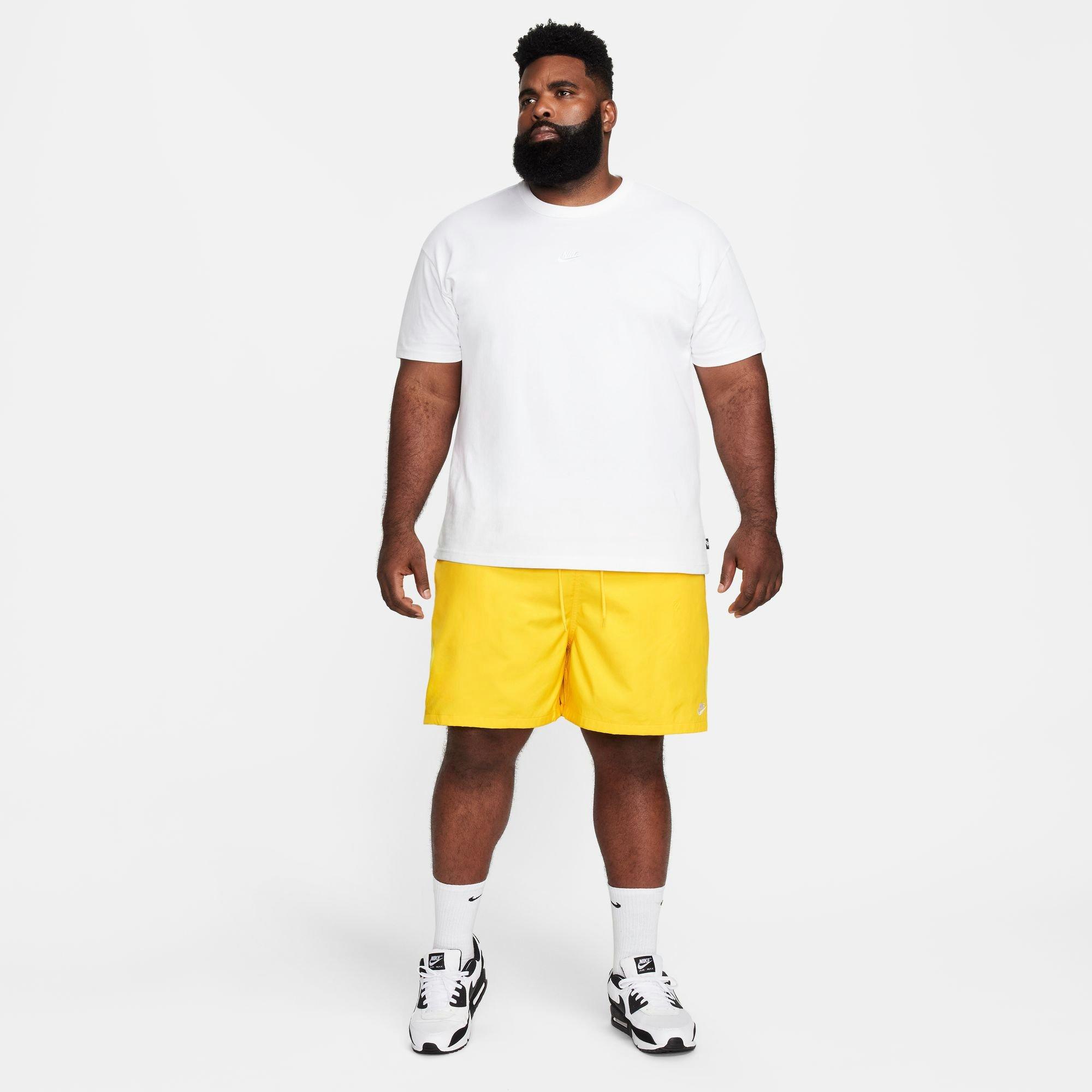 Nike Men's Club Flow Shorts - Yellow - YELLOW Thumbnail View 7