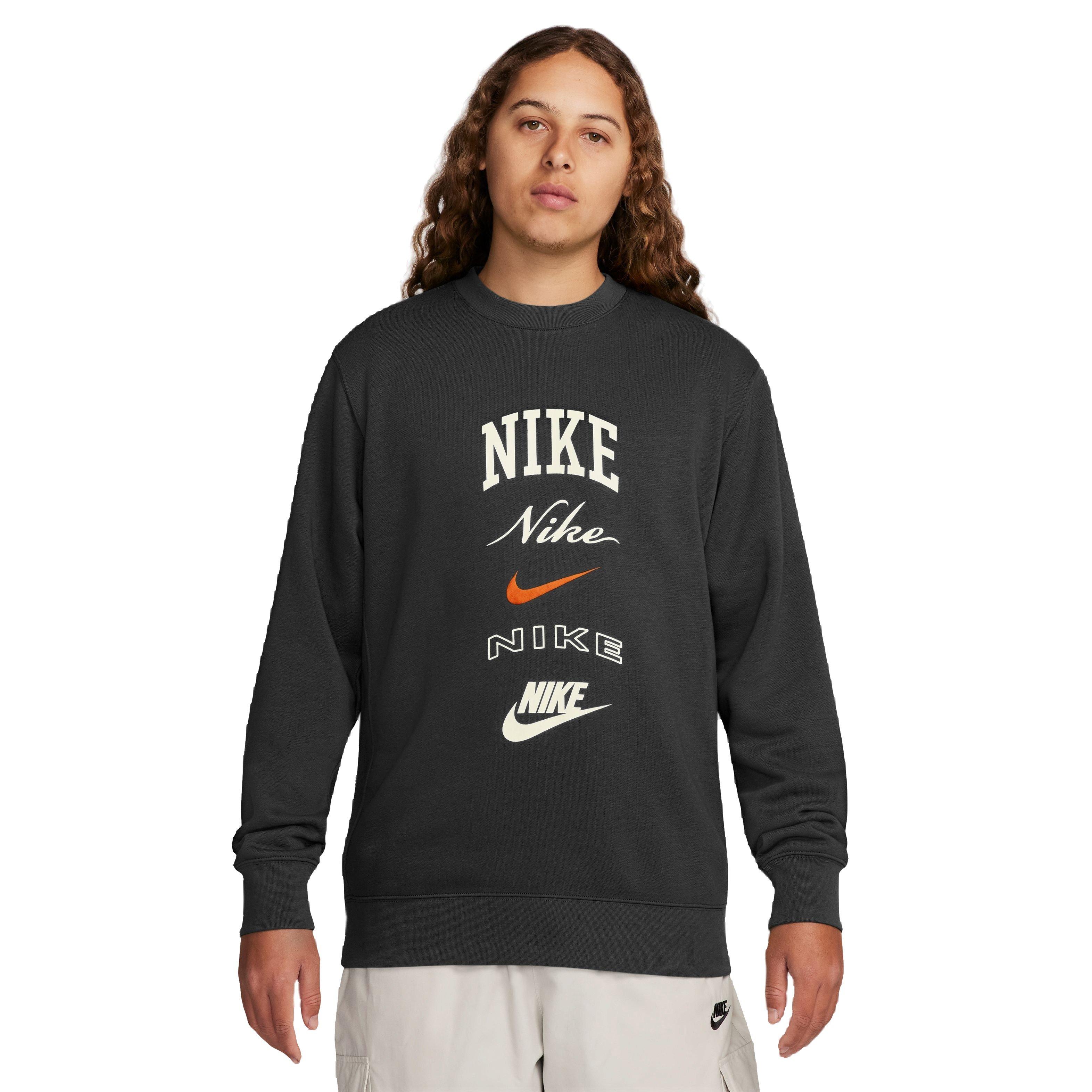 Nike Men's Club Stack Graphic Crew - Black - BLACK Thumbnail View 1